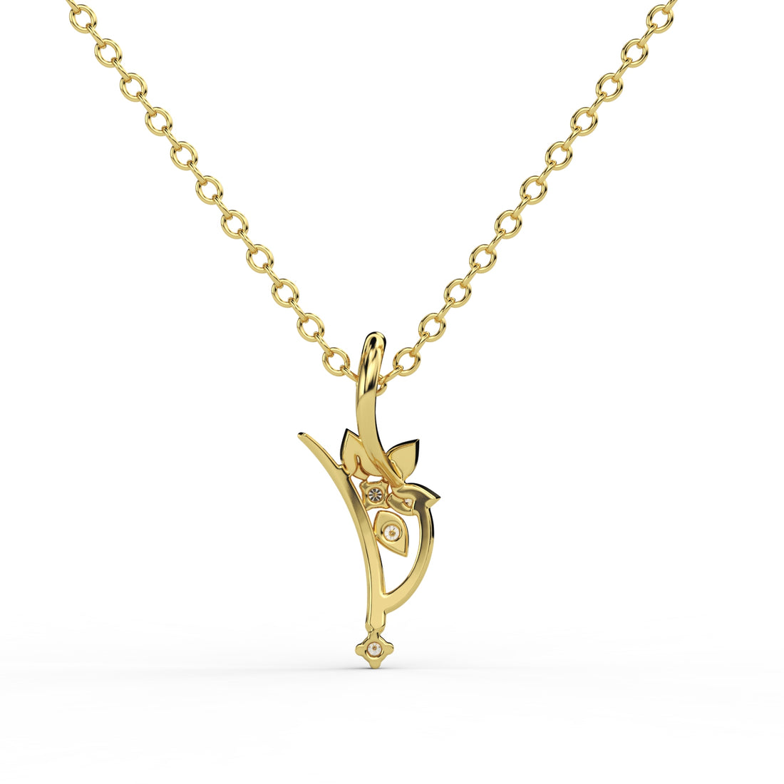 Floral Diamond Cluster Wedding Pendant