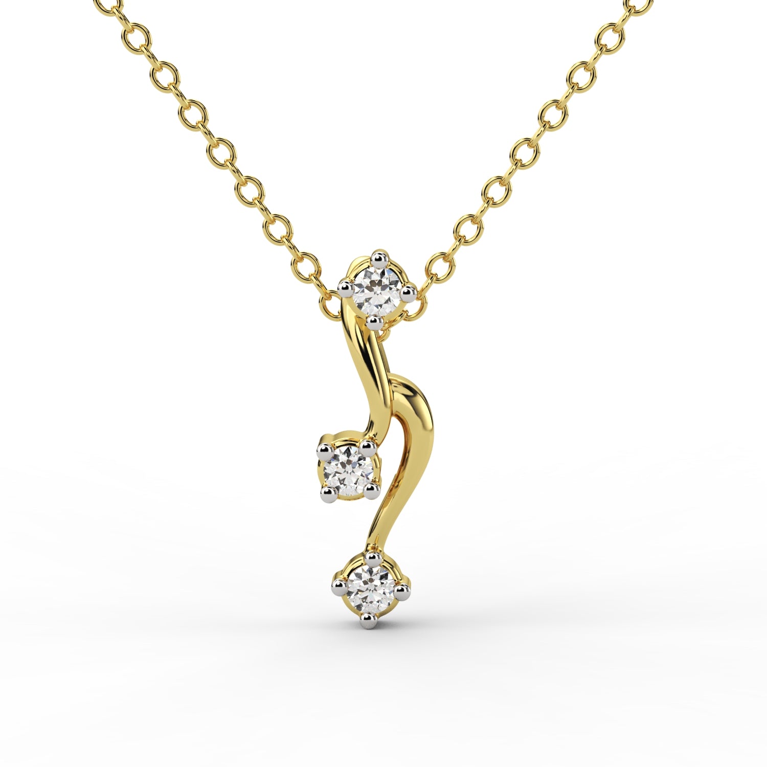 Buy Riaagh Jewels Shimmering Trio Diamond Charm Pendant
