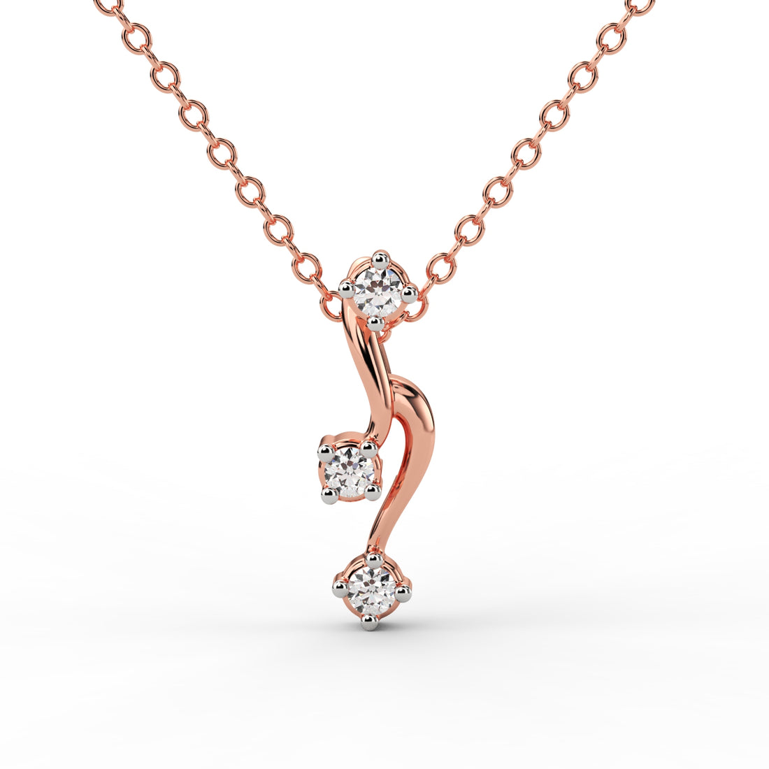 Riaagh elegant triple diamond gold necklace pendant