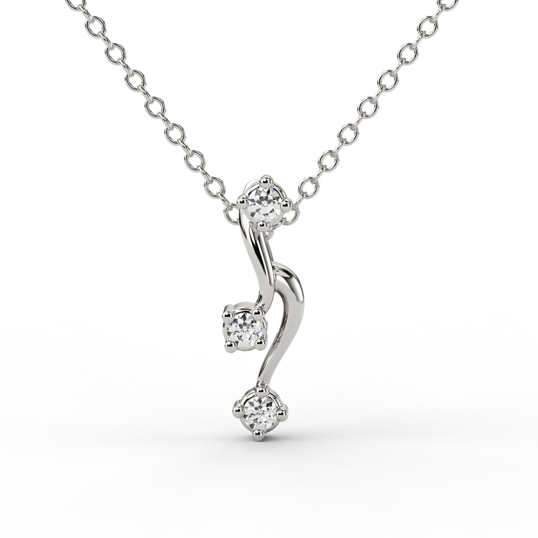 Riaagh gold diamond pendant with three round-cut stones