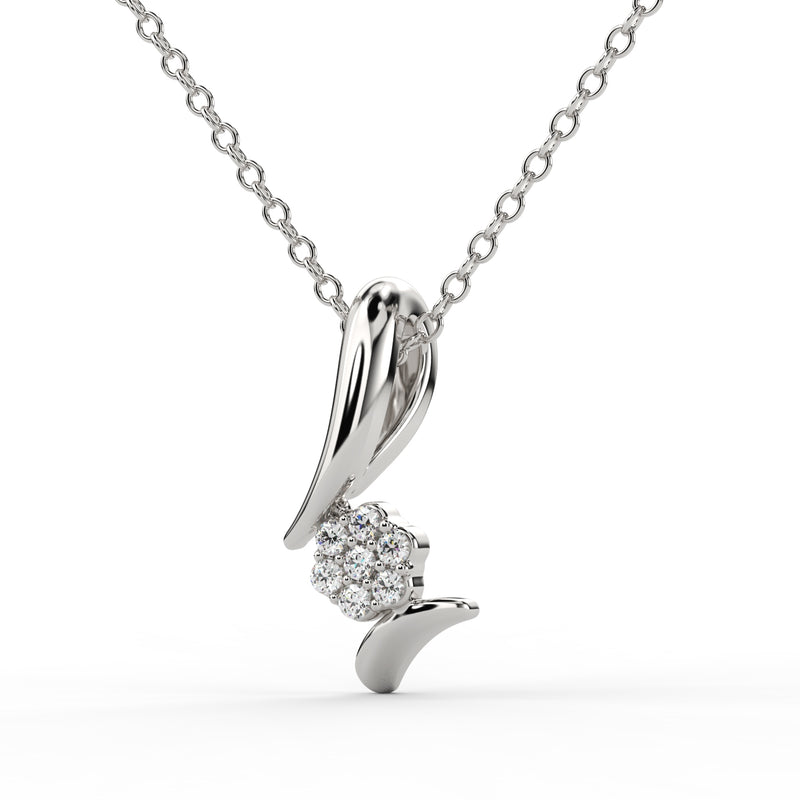 Cluster Flower Moissanite Diamond Pendant