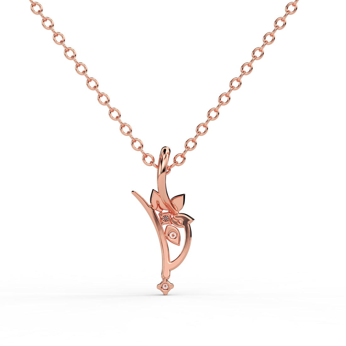 Floral Diamond Cluster Wedding Pendant