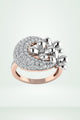 Diamond Dome With Floral Cluster Ring