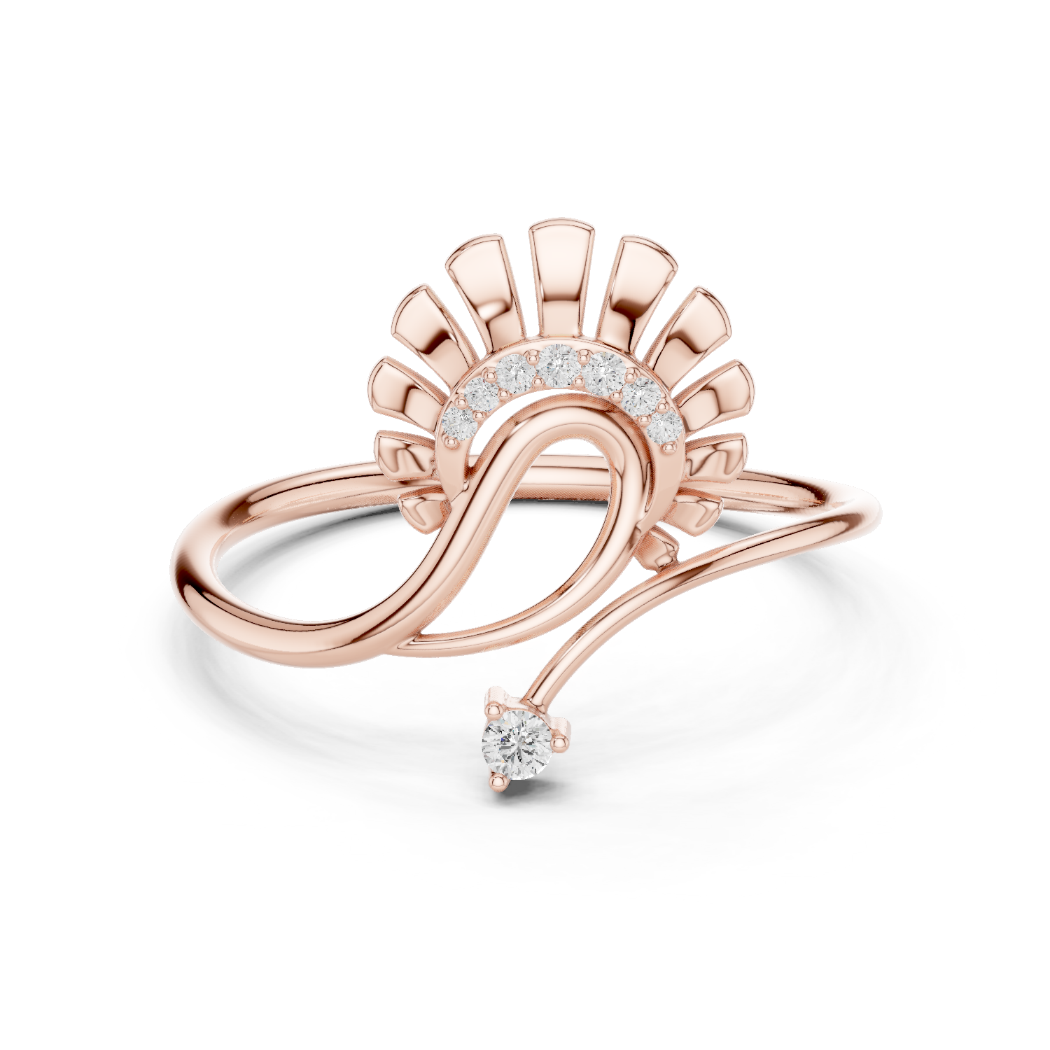 Peacock Style Diamond Ring