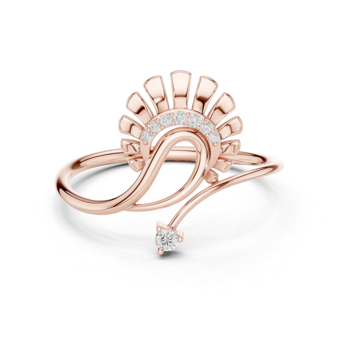 Peacock Style Diamond Ring