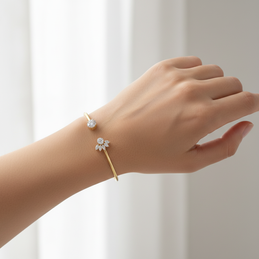 Two-Sided Sparkle Diamond Cuff