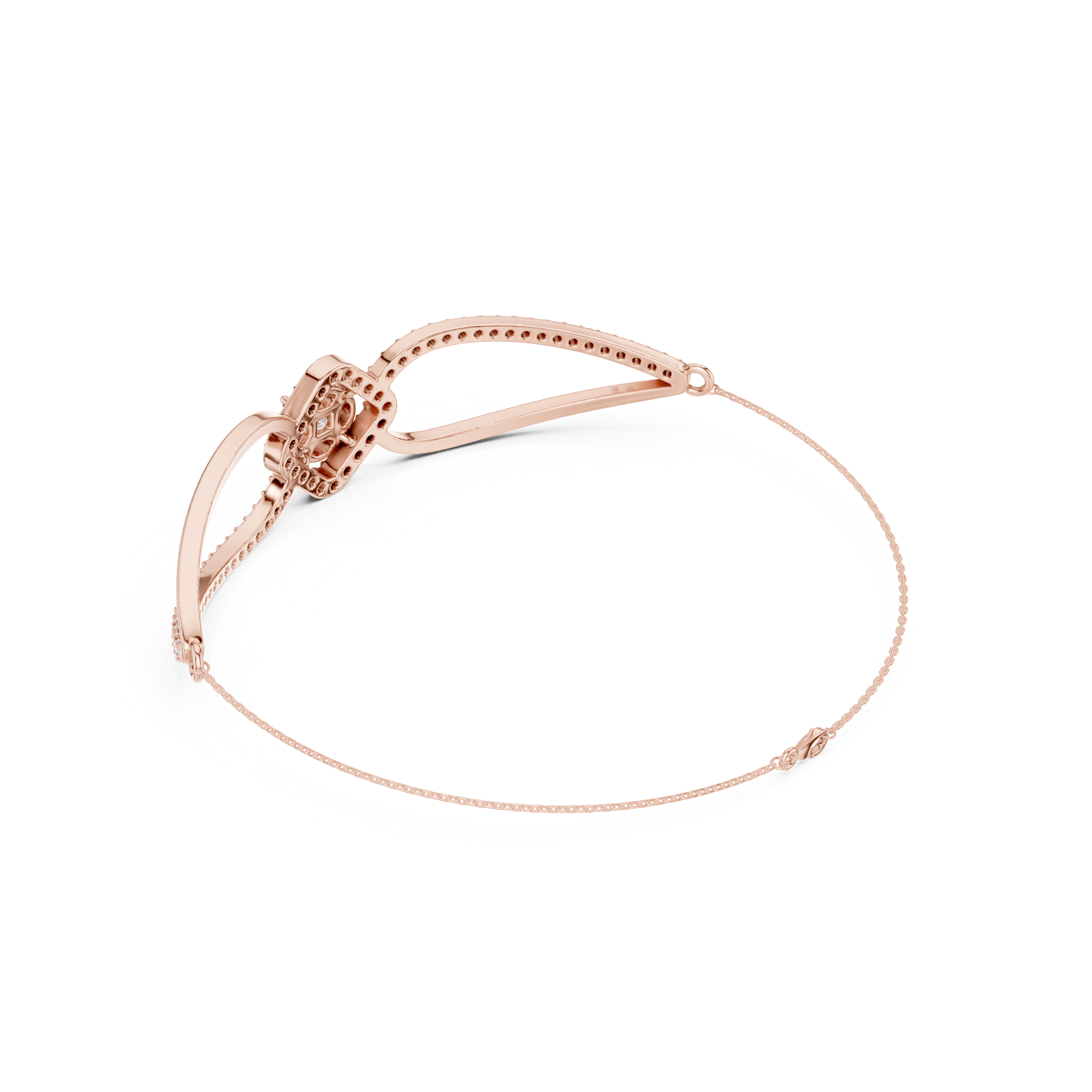 Asymmetrical Cluster Diamond Bracelet