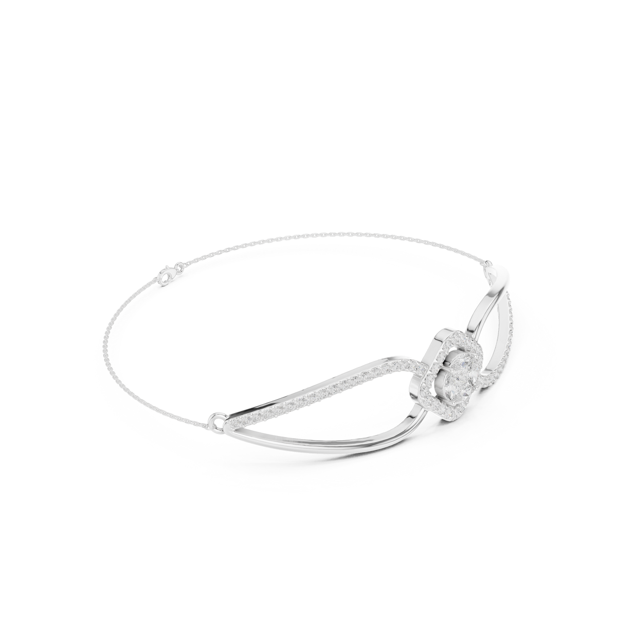 Asymmetrical Cluster Diamond Bracelet