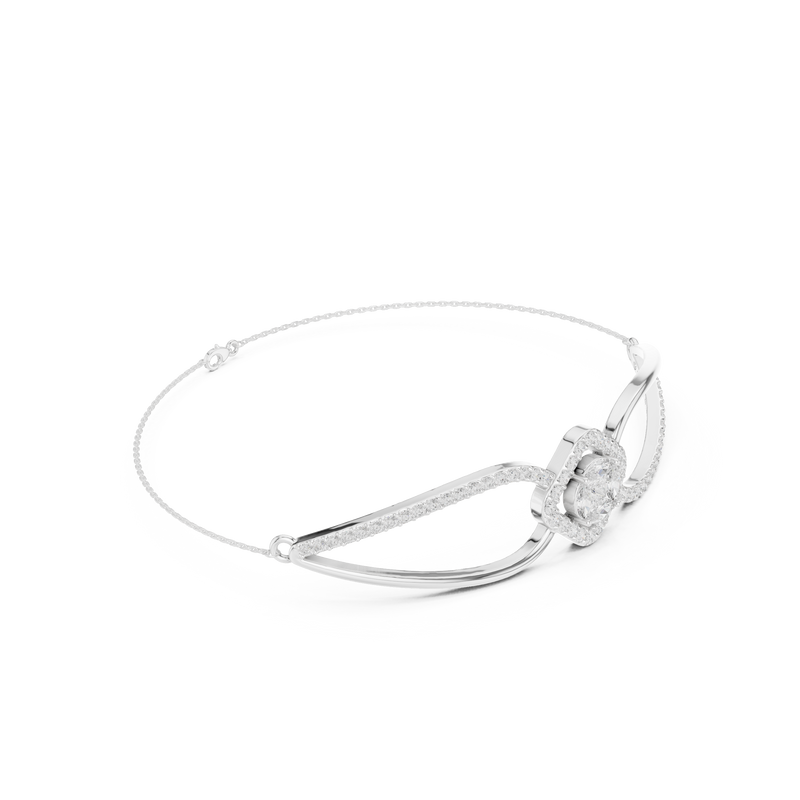 Asymmetrical Cluster Diamond Bracelet