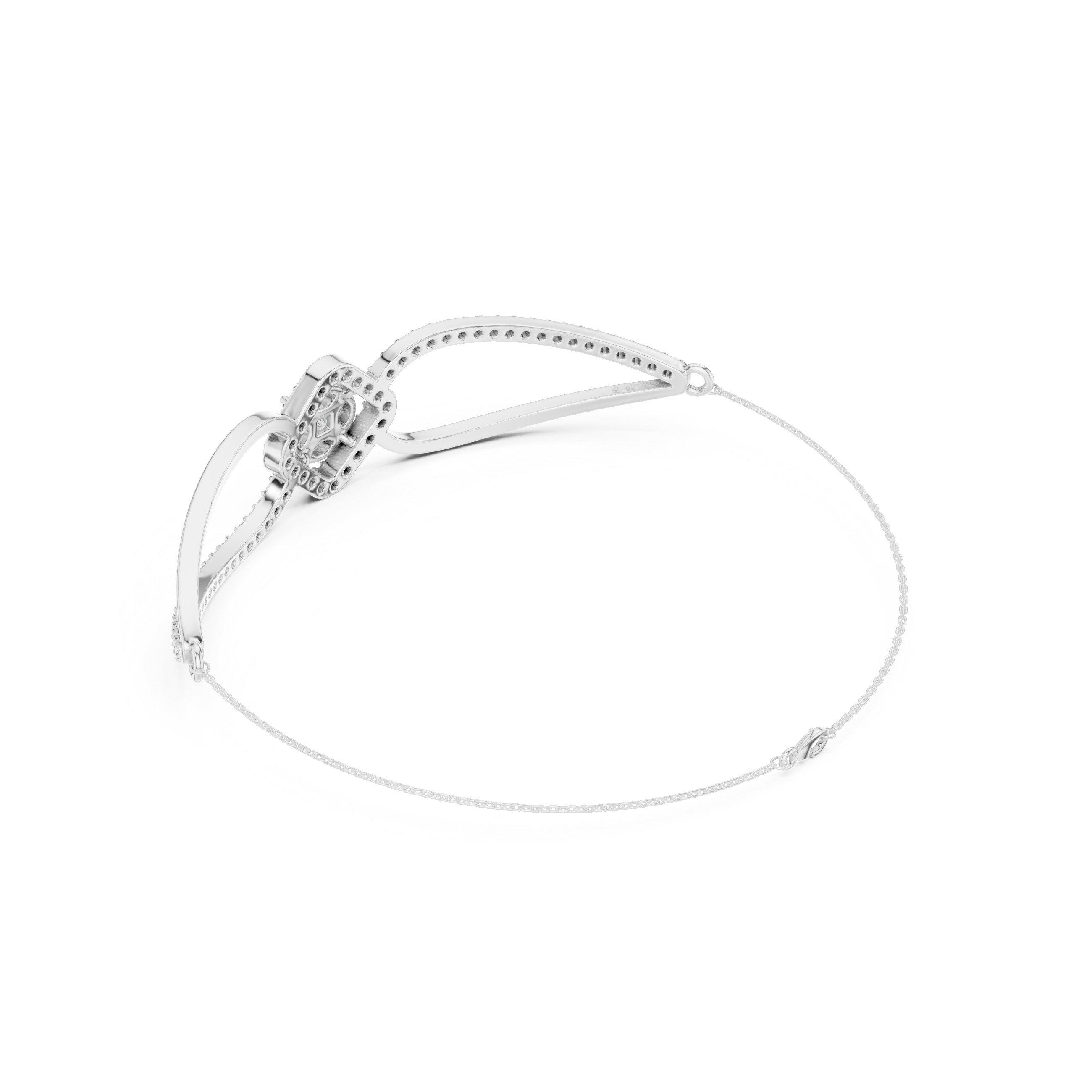 Asymmetrical Cluster Diamond Bracelet