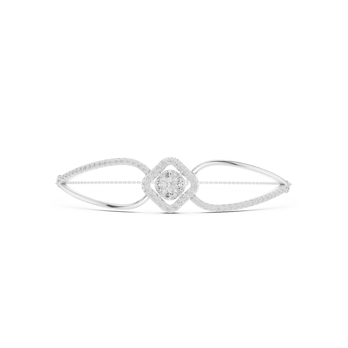 Asymmetrical Cluster Diamond Bracelet