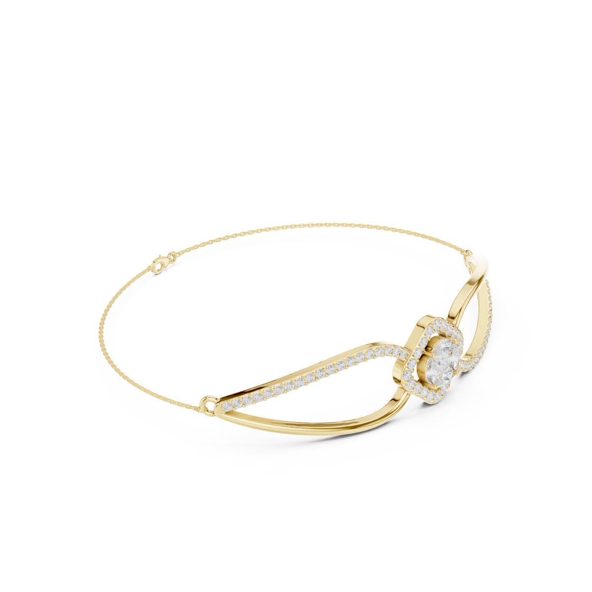 Asymmetrical Cluster Diamond Bracelet