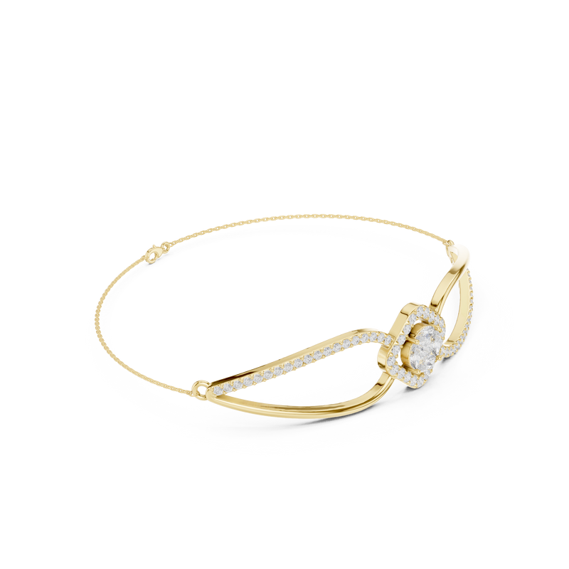 Asymmetrical Cluster Diamond Bracelet