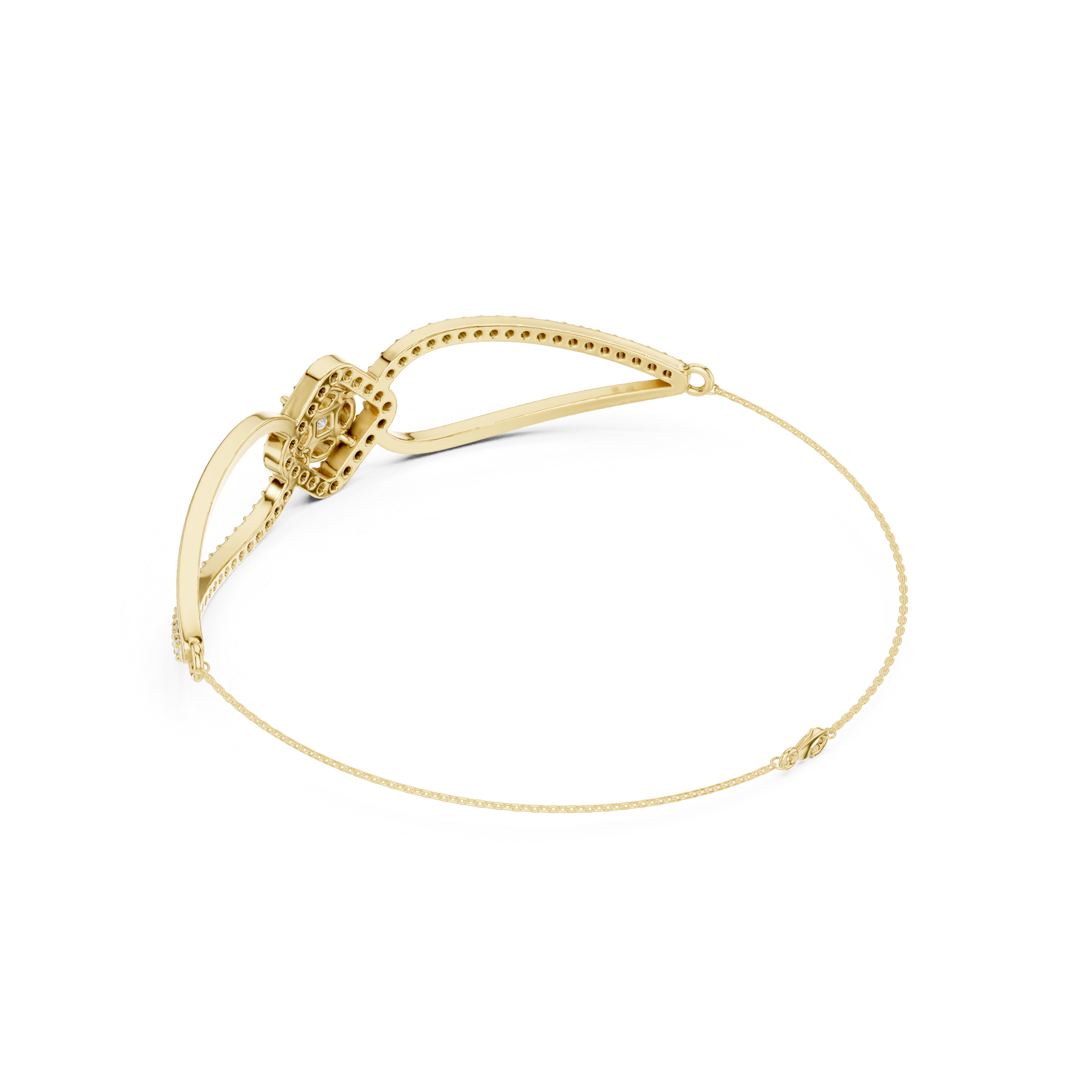 Asymmetrical Cluster Diamond Bracelet