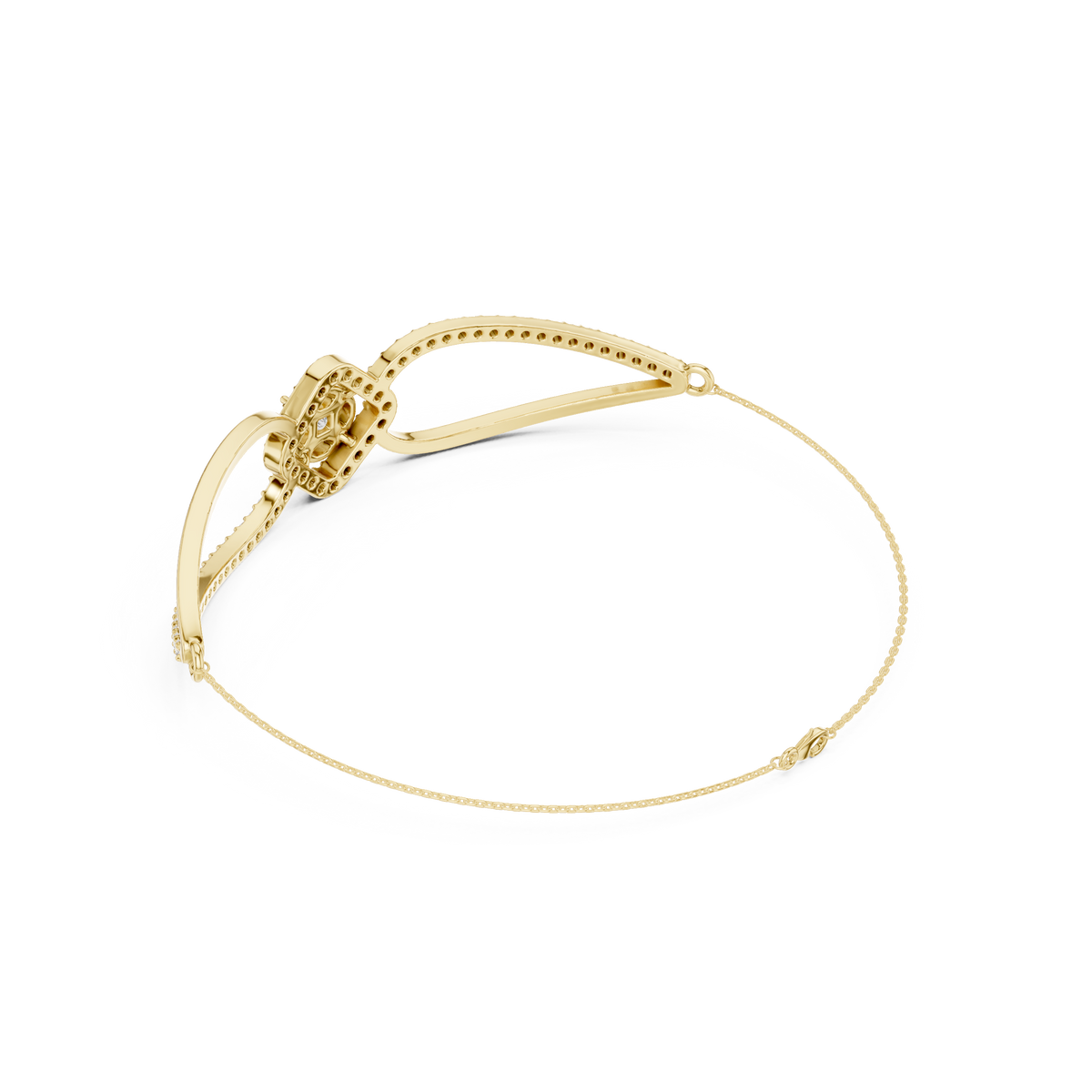 Asymmetrical Cluster Diamond Bracelet