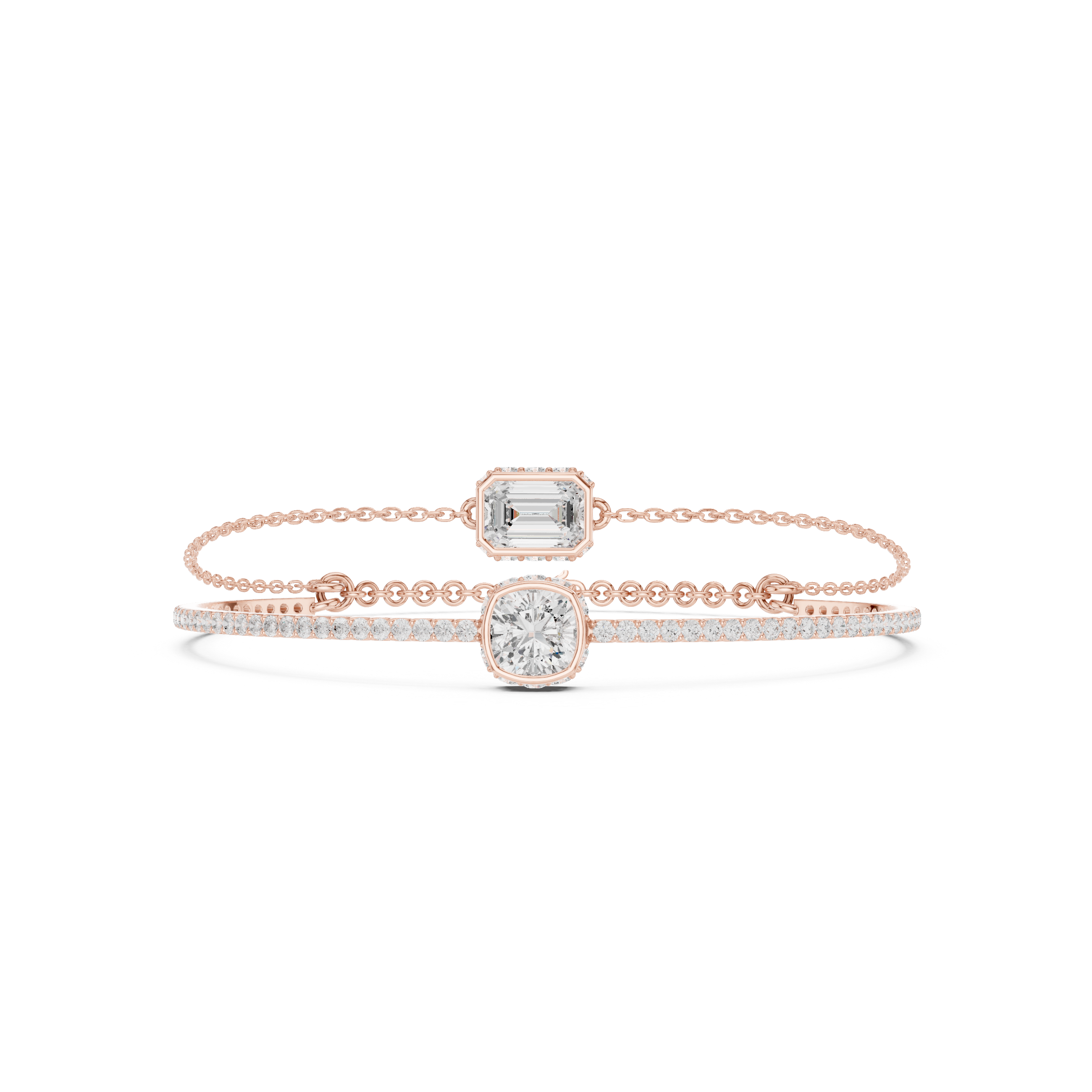 Layered Diamond Duo Bracelet Set