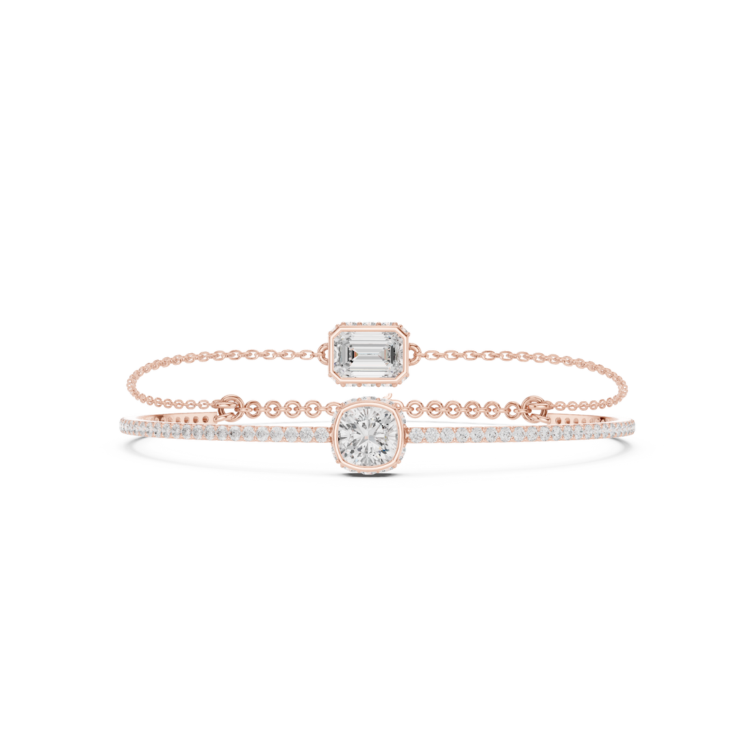 Layered Diamond Duo Bracelet Set