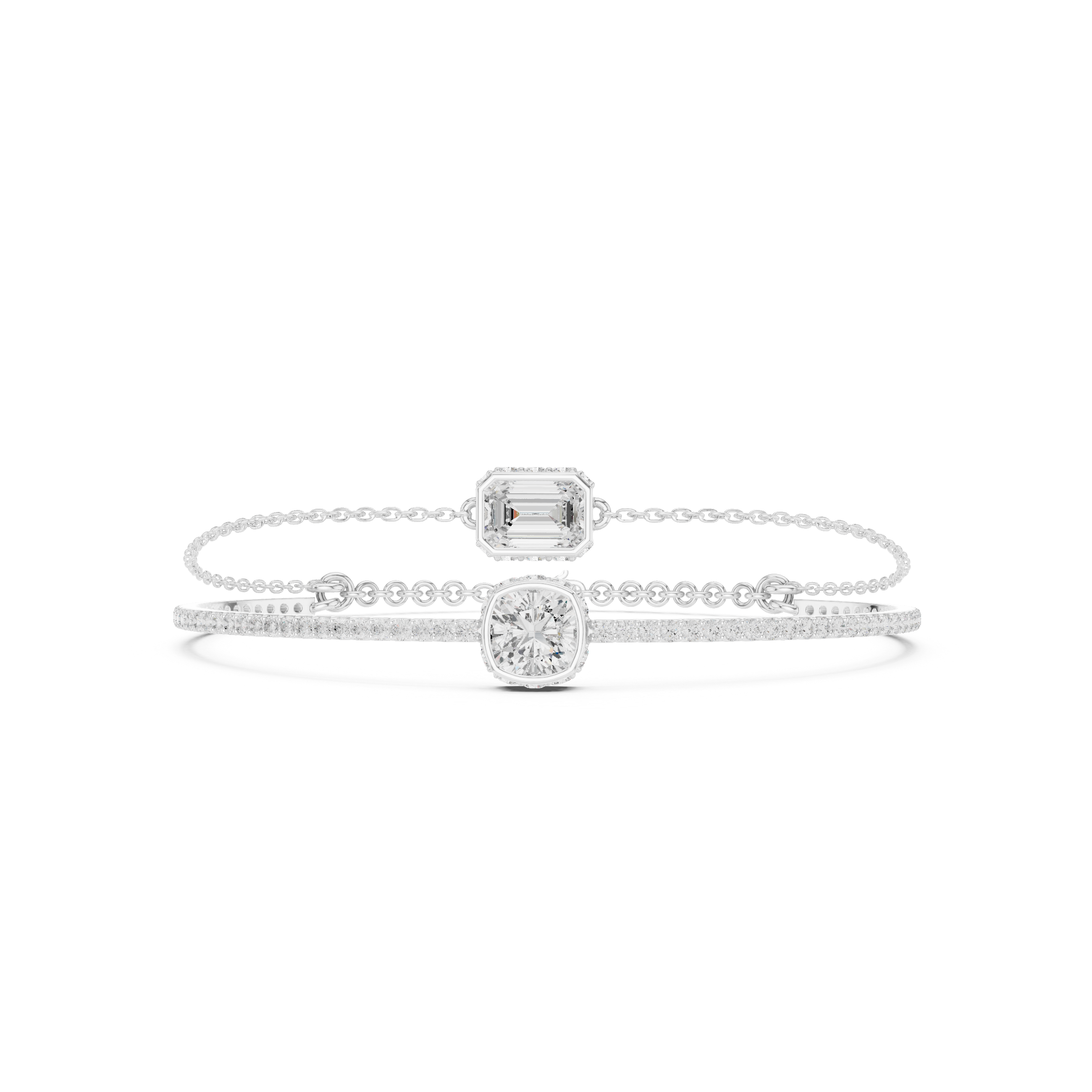 Layered Diamond Duo Bracelet Set