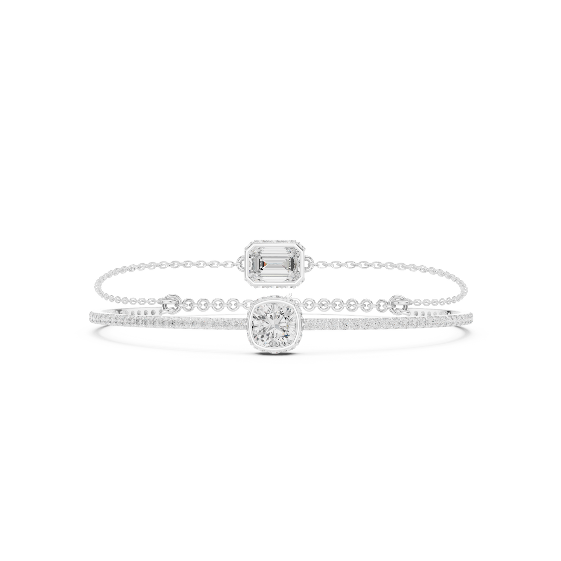 Layered Diamond Duo Bracelet Set