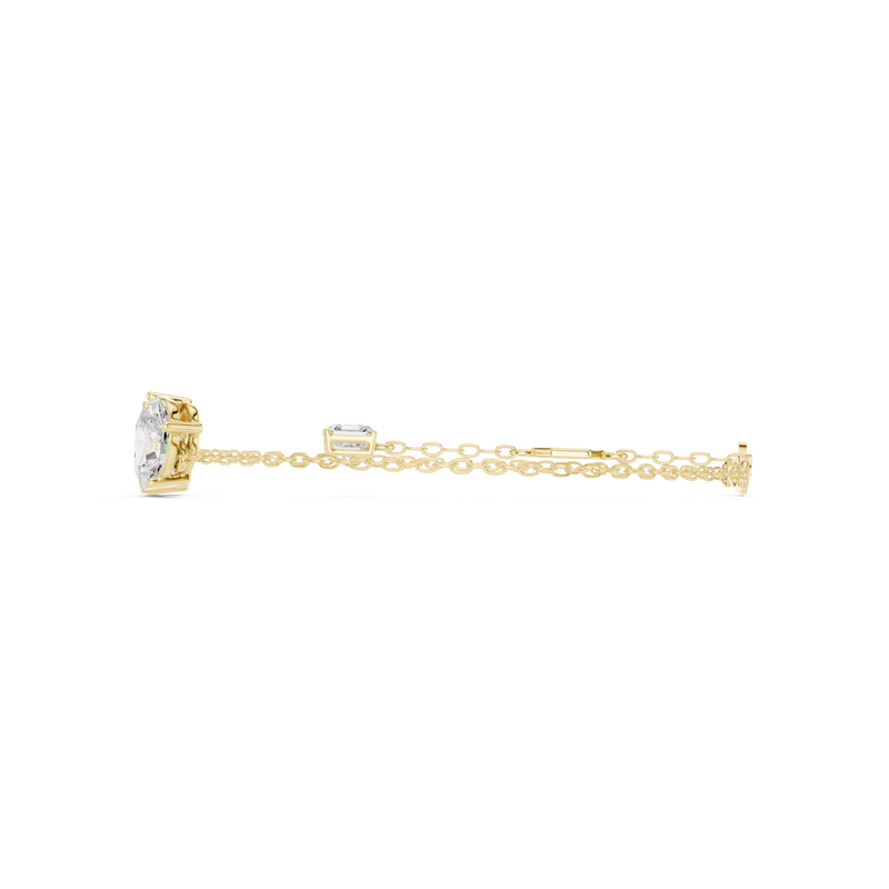 Three-Stone Diamond Chain Bracelet