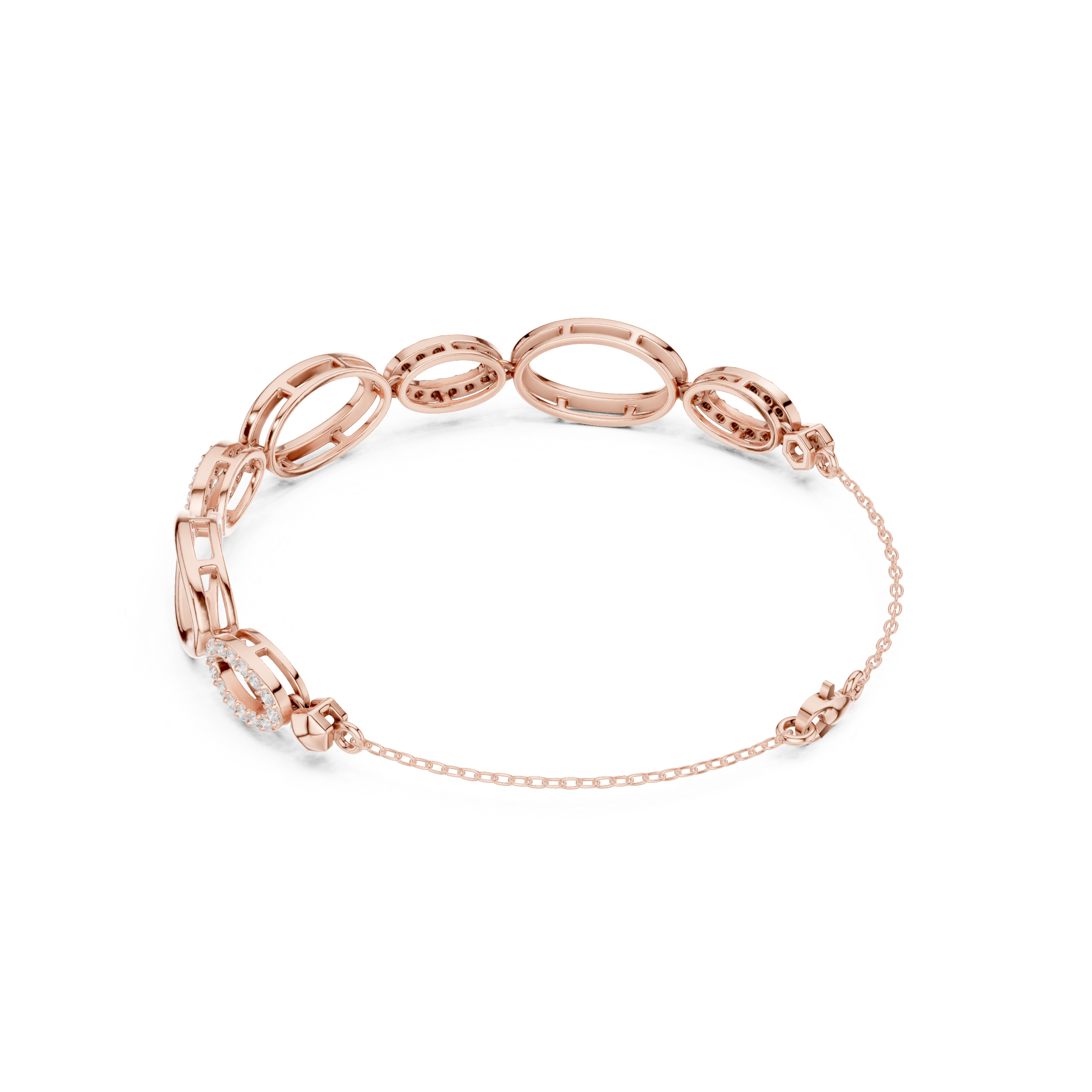 Signature Open Link Pave Bracelet