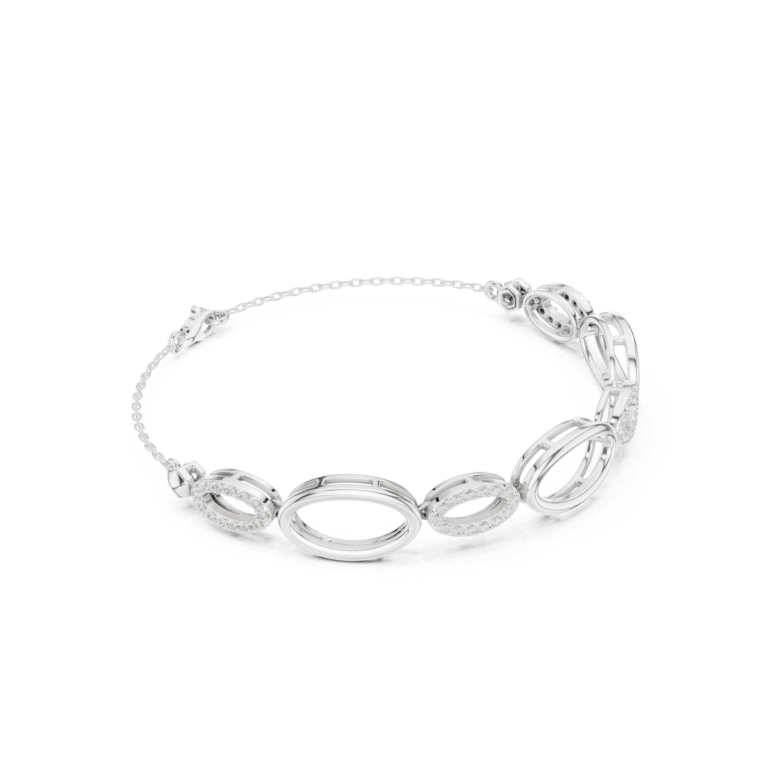 Signature Open Link Pave Bracelet