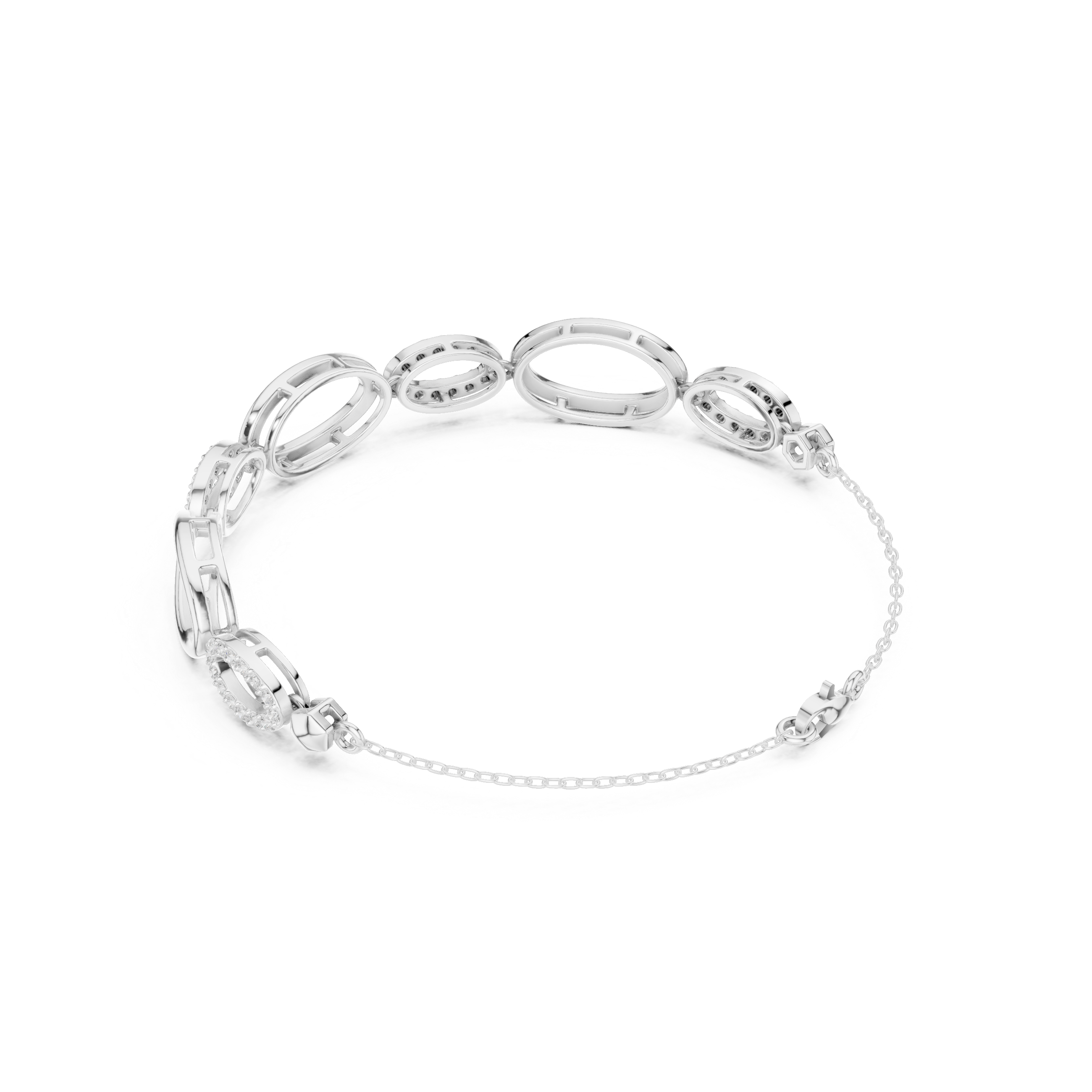 Signature Open Link Pave Bracelet