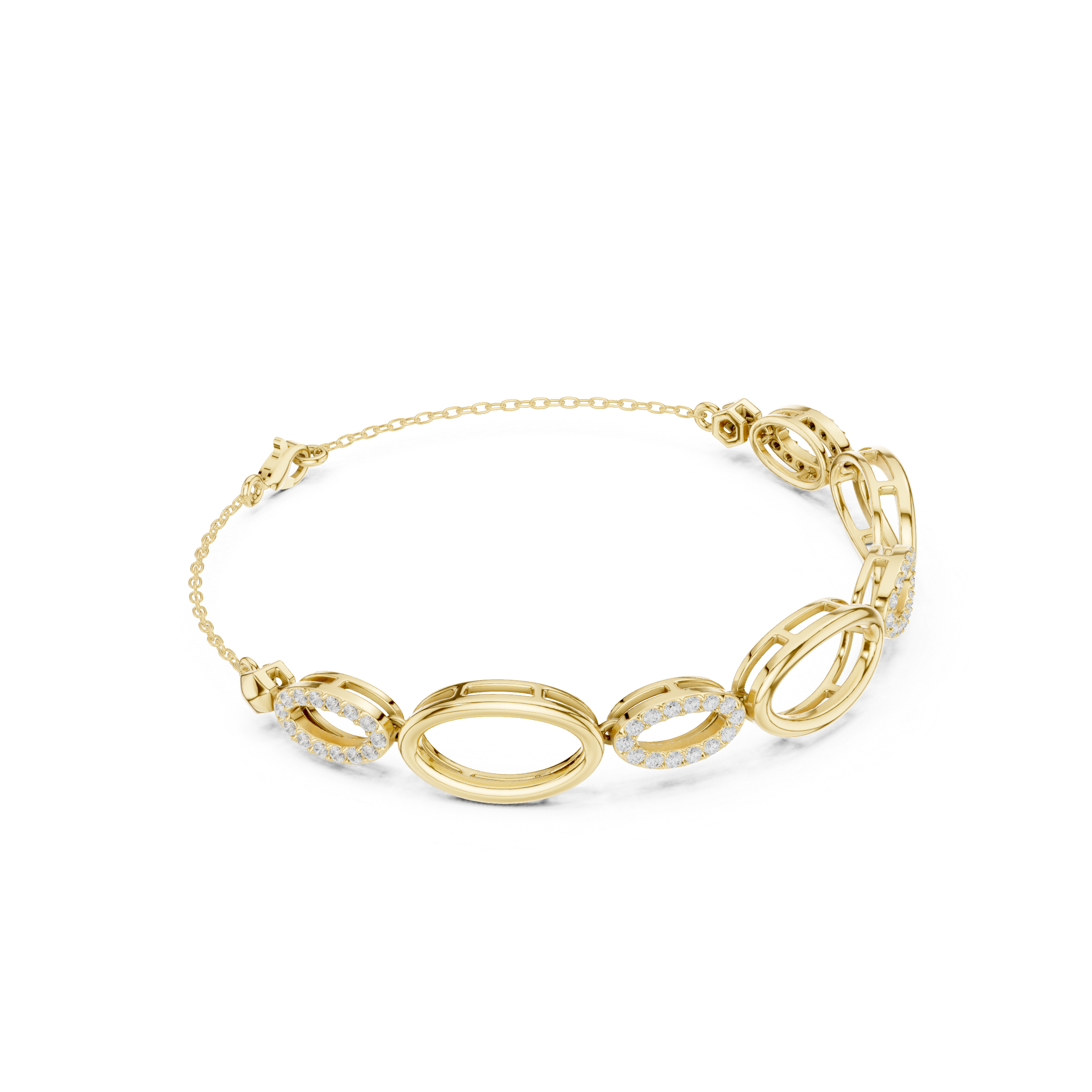 Signature Open Link Pave Bracelet