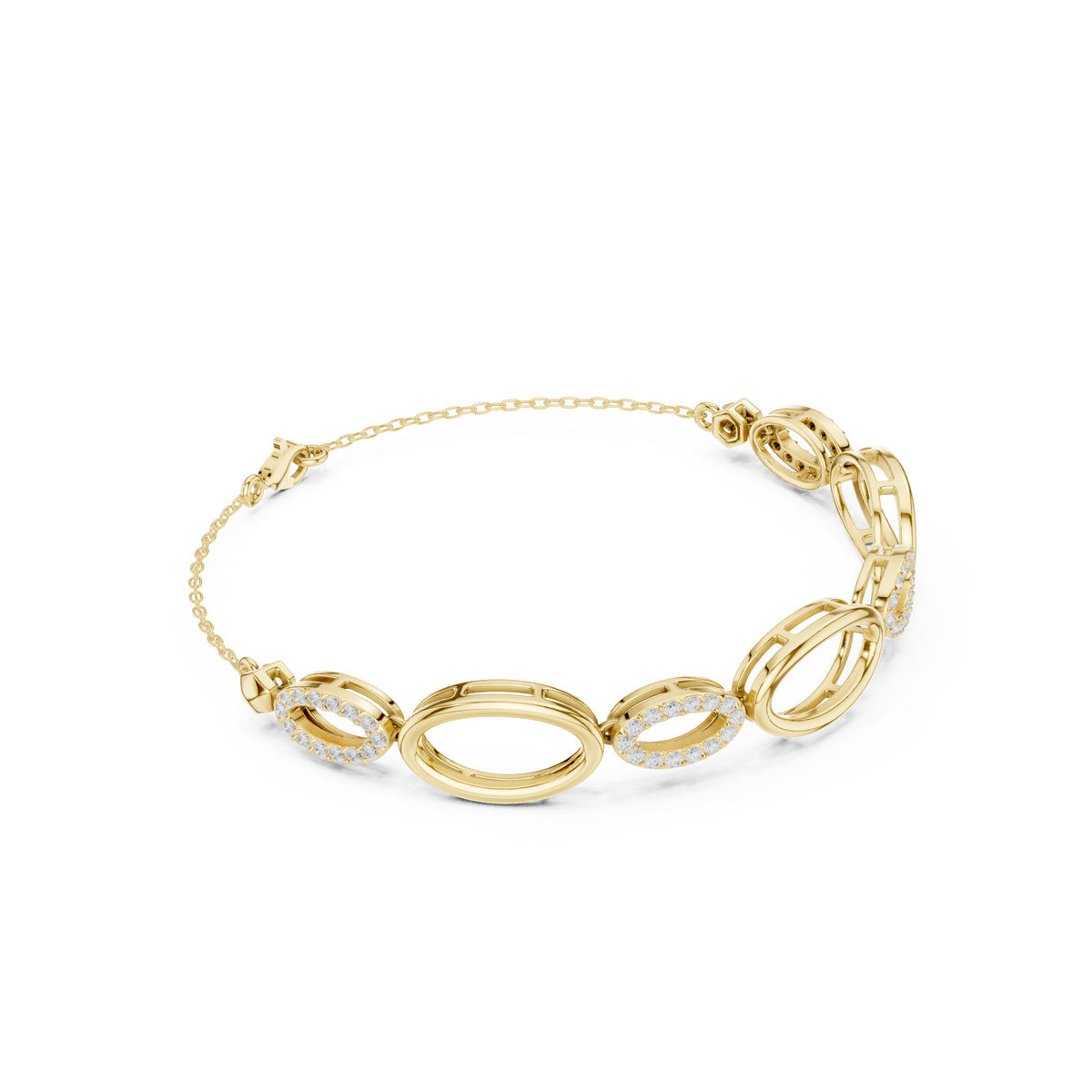 Signature Open Link Pave Bracelet