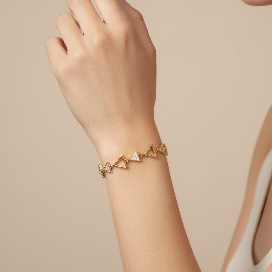 Avant-Garde Triangle Link Bracelet