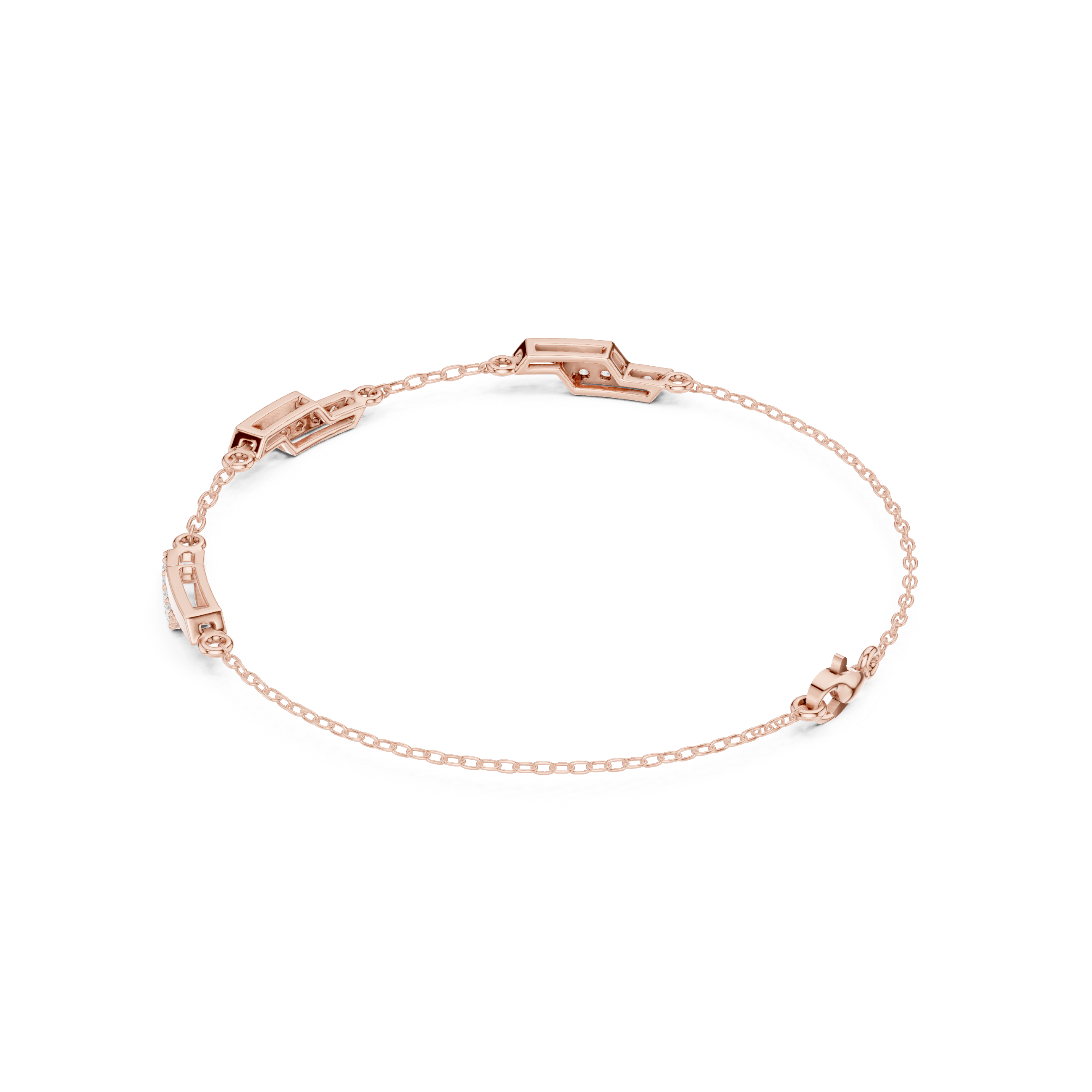 Dainty Diamond Bar Link Bracelet