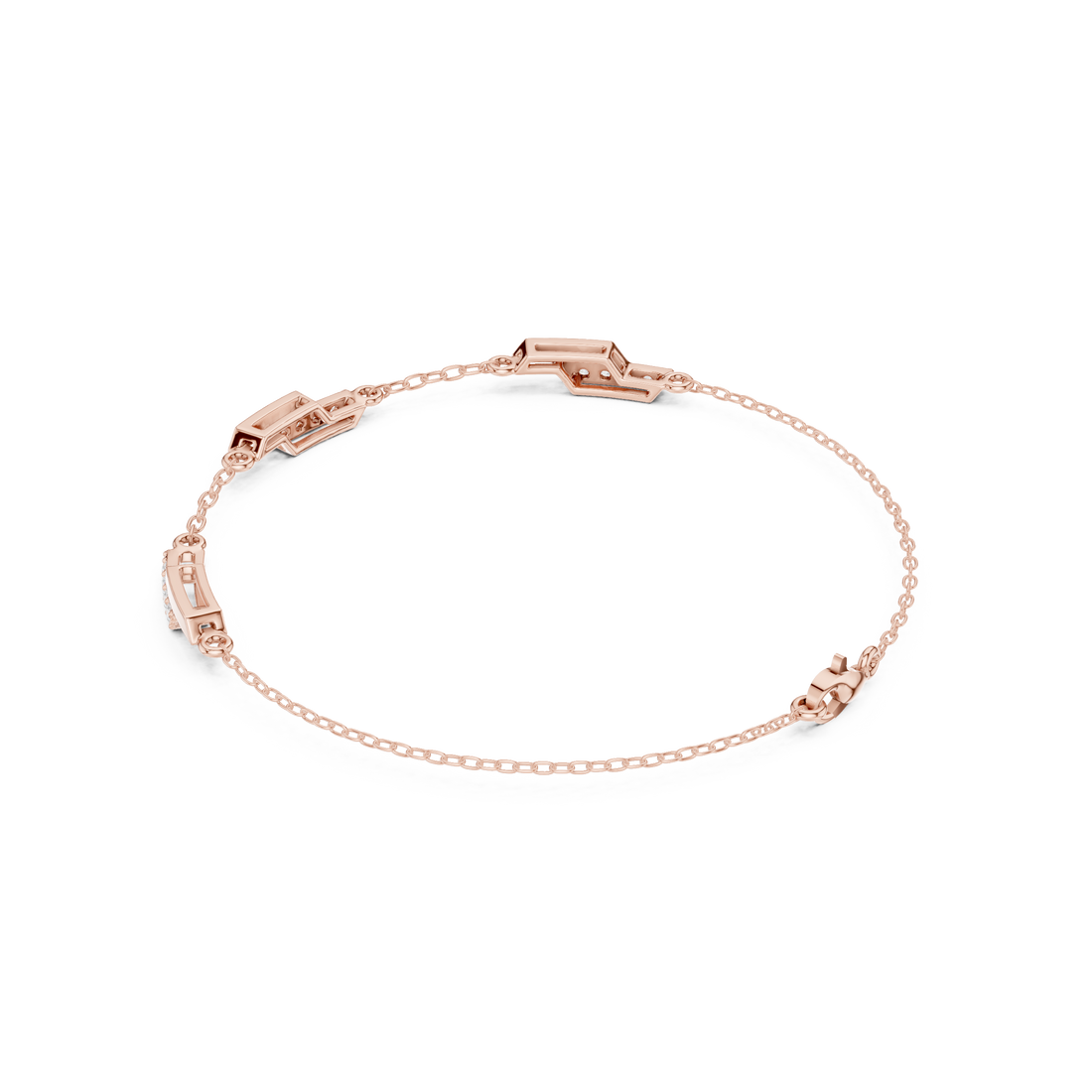 Dainty Diamond Bar Link Bracelet