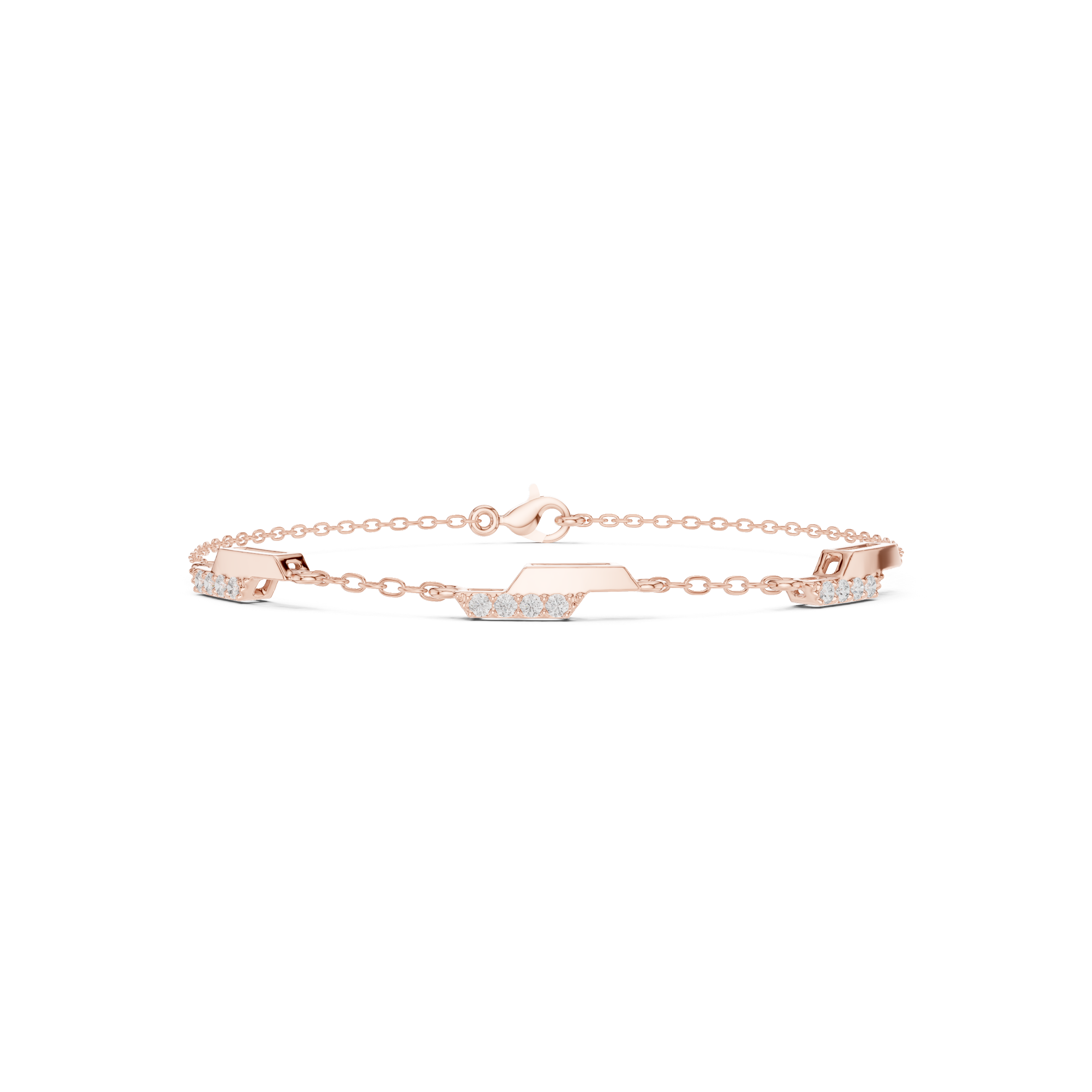 Dainty Diamond Bar Link Bracelet