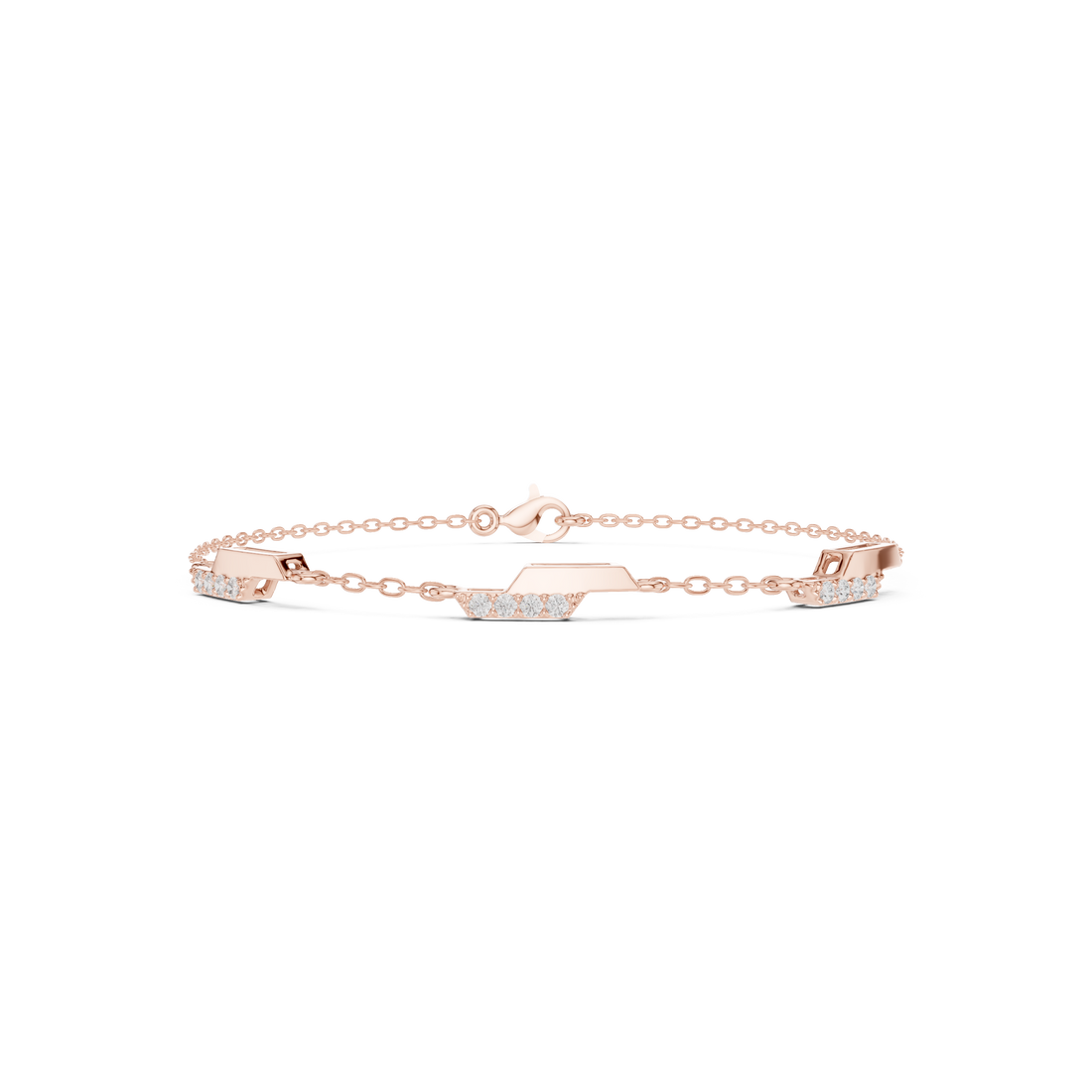 Dainty Diamond Bar Link Bracelet