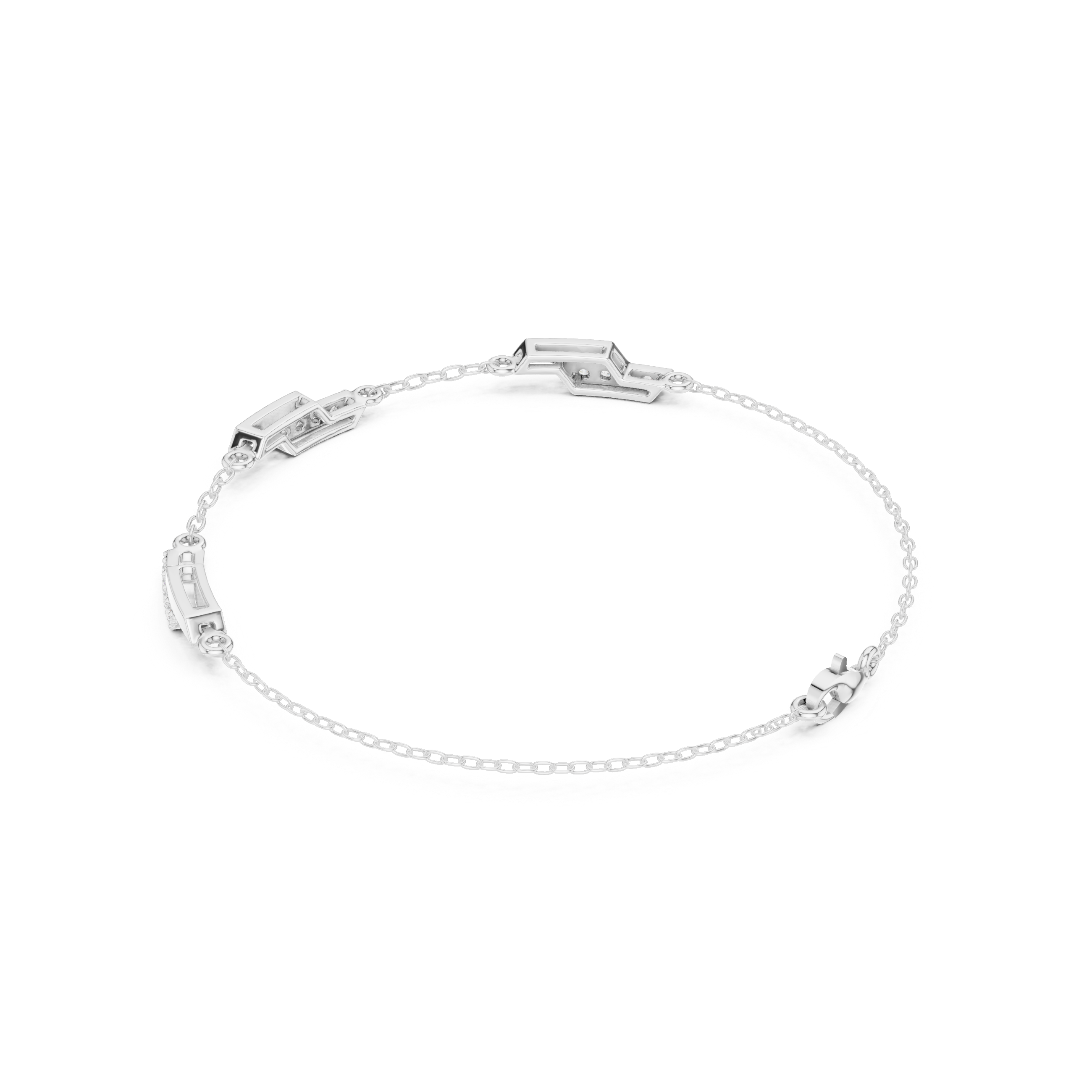 Dainty Diamond Bar Link Bracelet