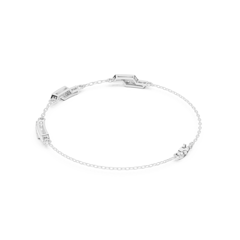 Dainty Diamond Bar Link Bracelet