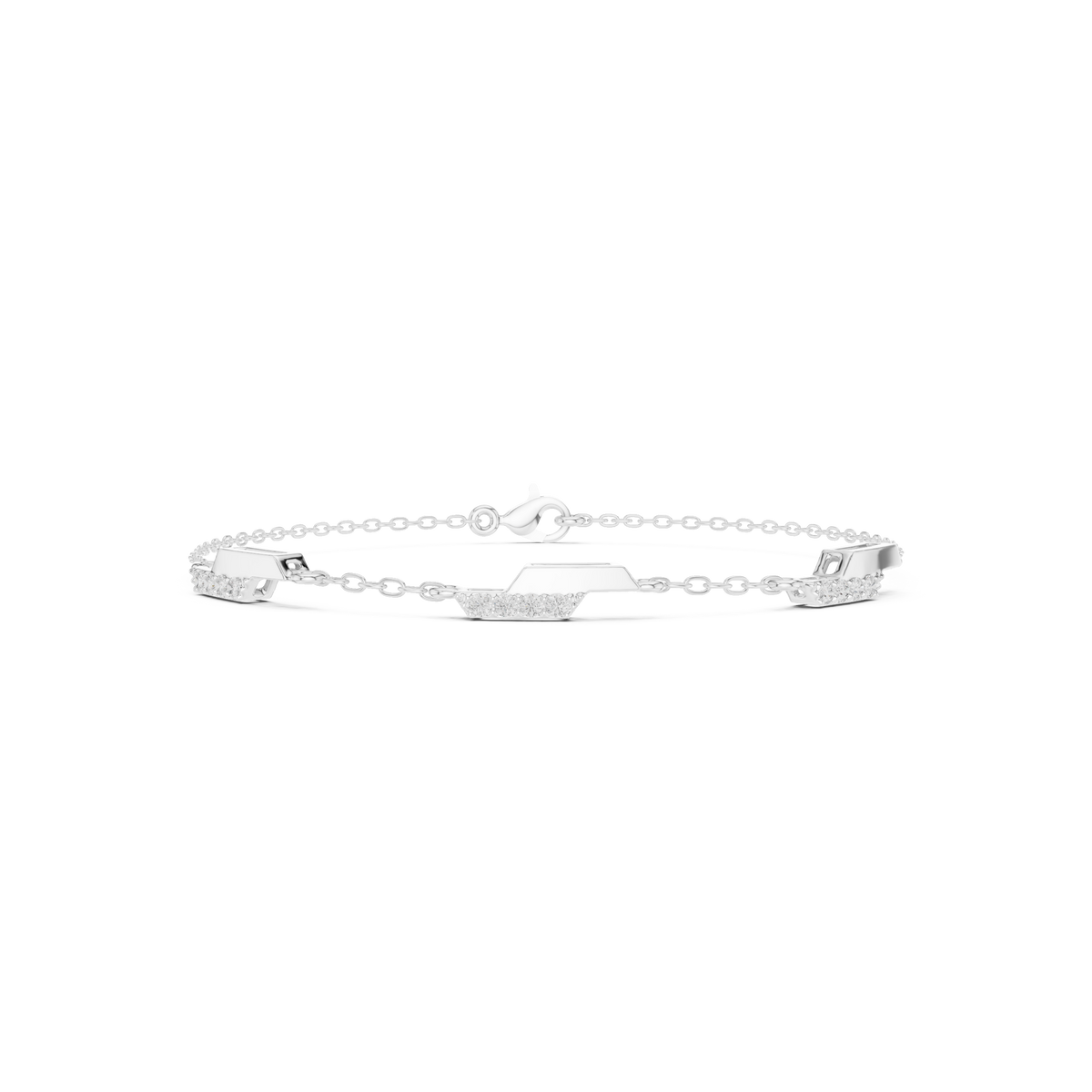 Dainty Diamond Bar Link Bracelet