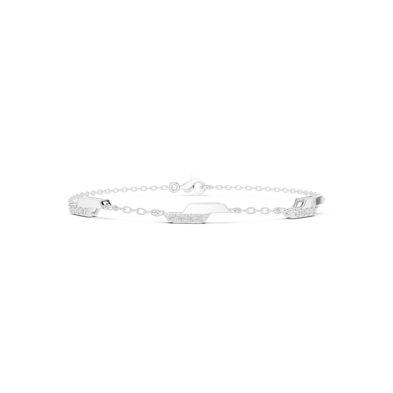 Dainty Diamond Bar Link Bracelet