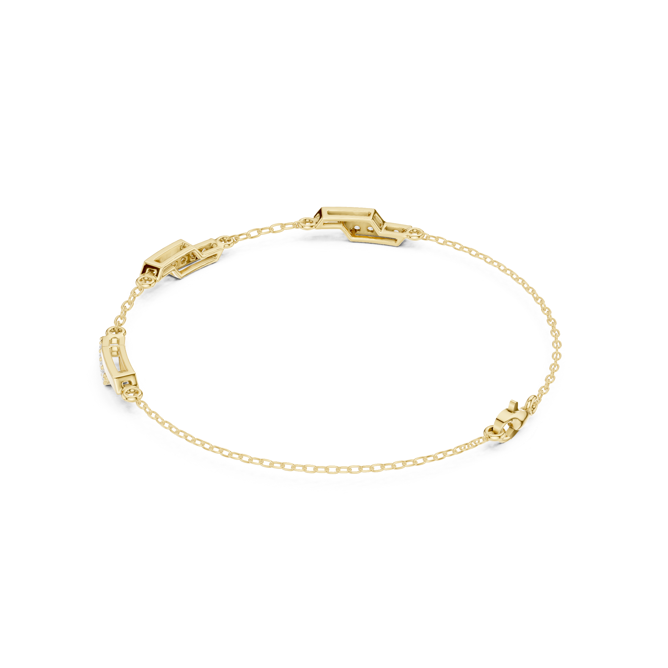 Dainty Diamond Bar Link Bracelet