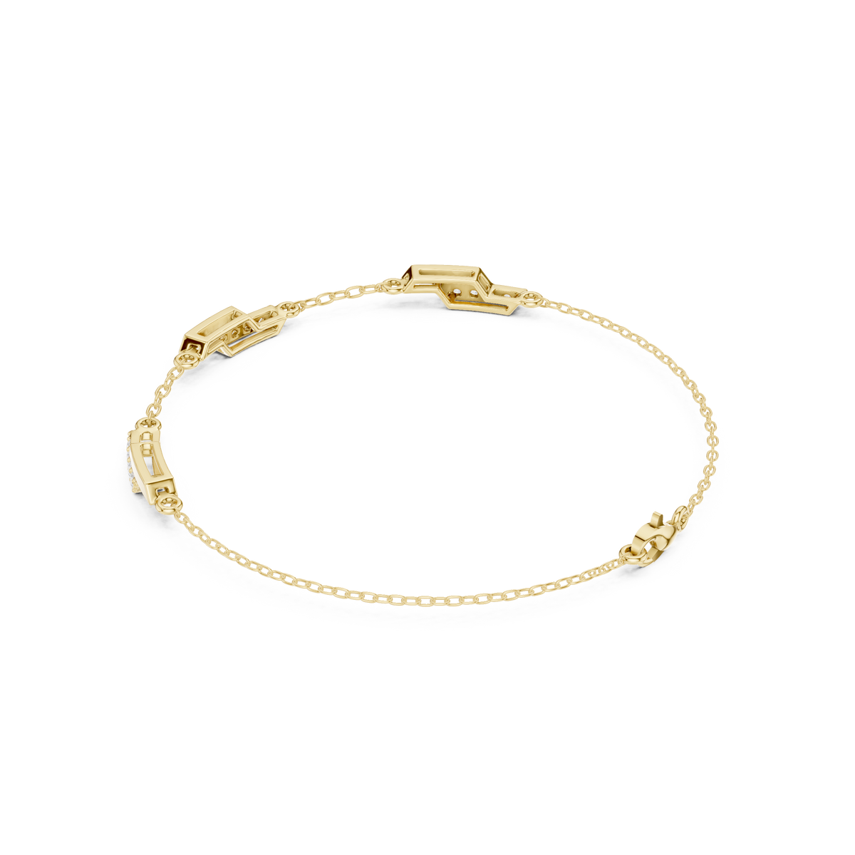 Dainty Diamond Bar Link Bracelet