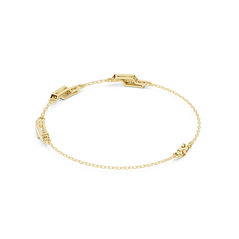 Dainty Diamond Bar Link Bracelet