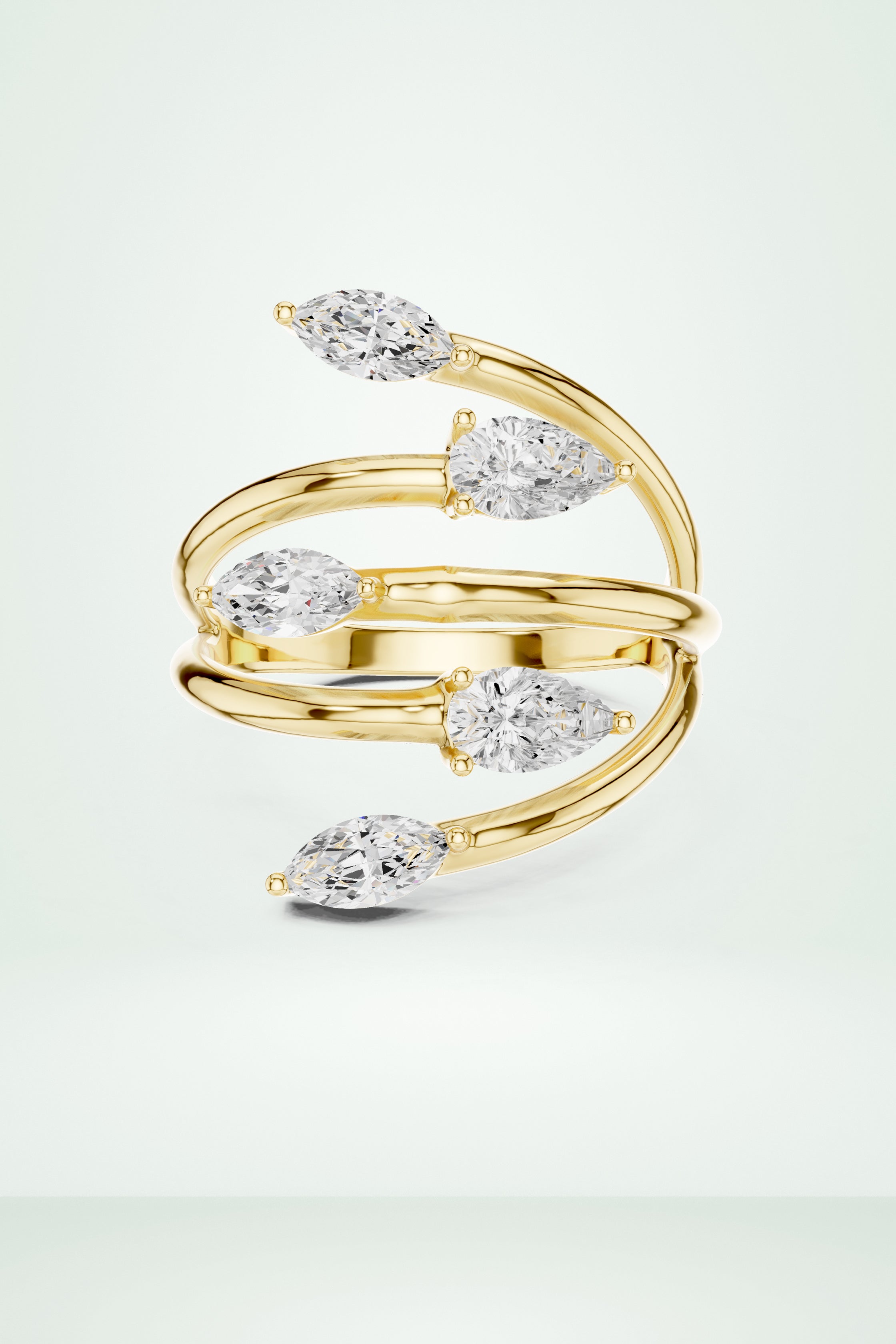 Multi-Diamond Coil Ring