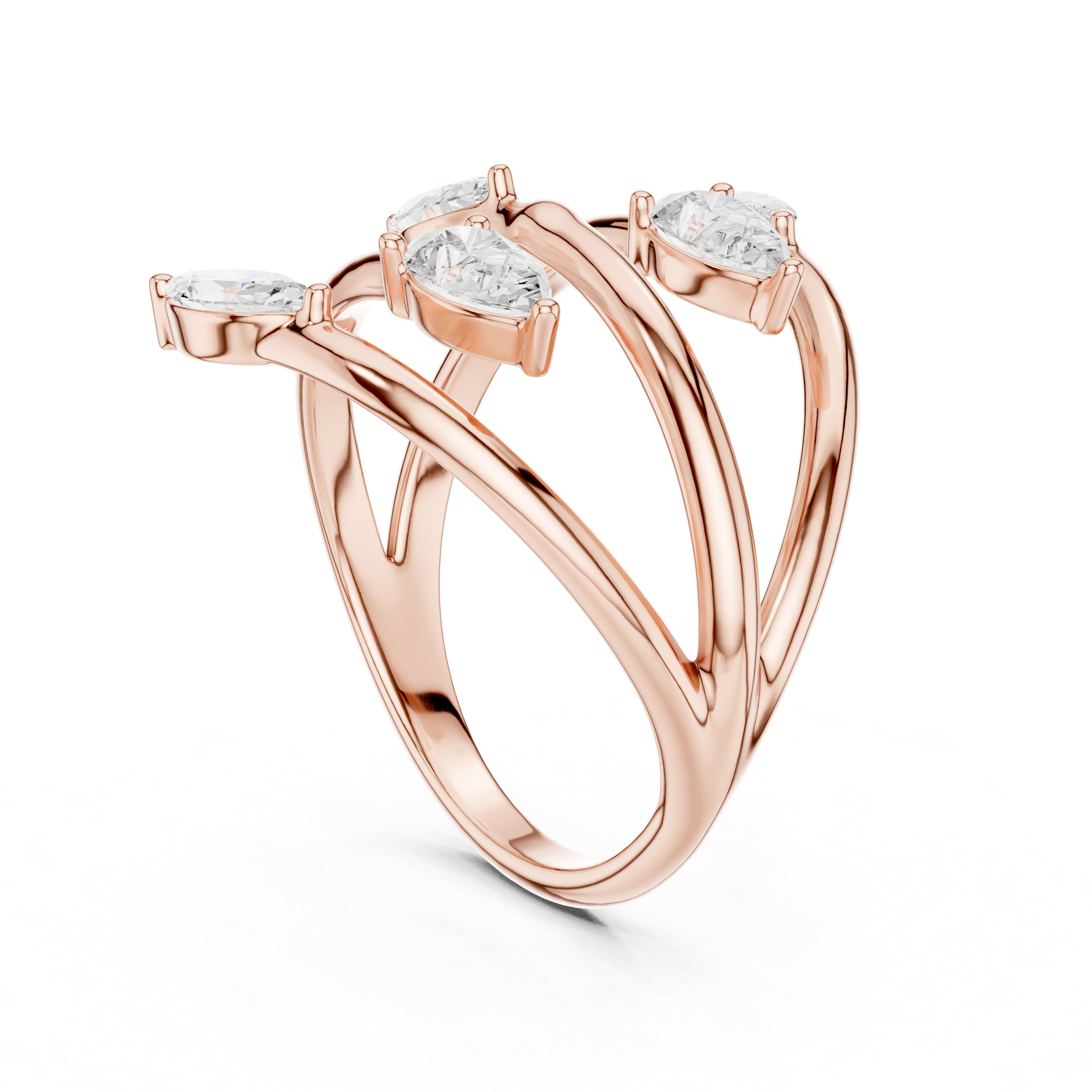 Multi-Diamond Coil Ring