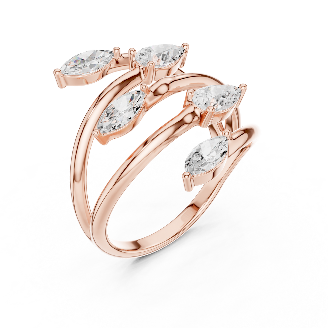 Multi-Diamond Coil Ring