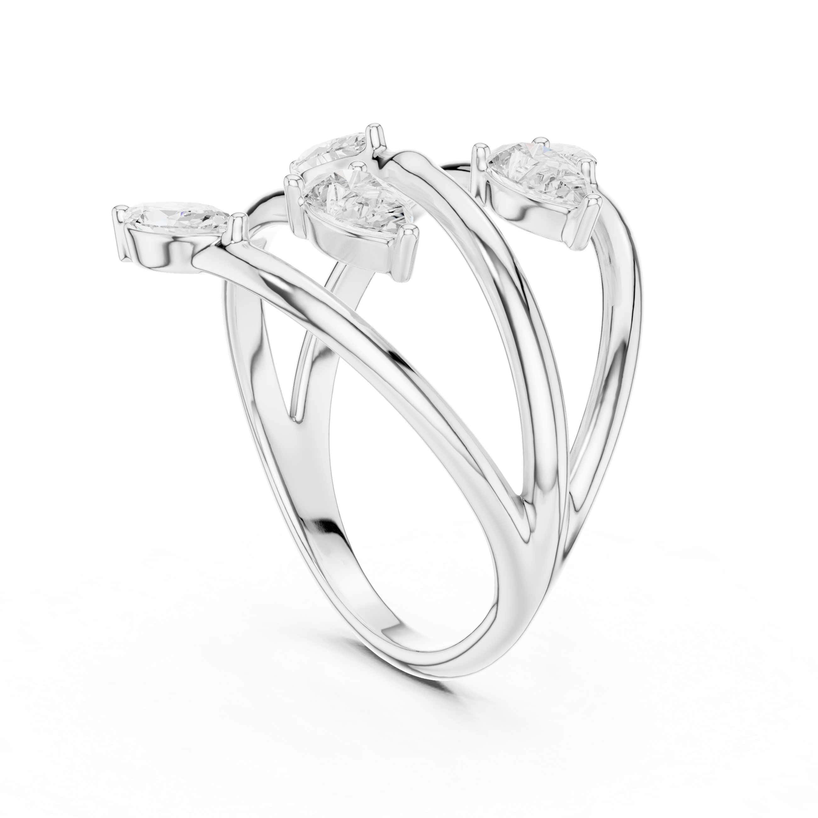 Multi-Diamond Coil Ring