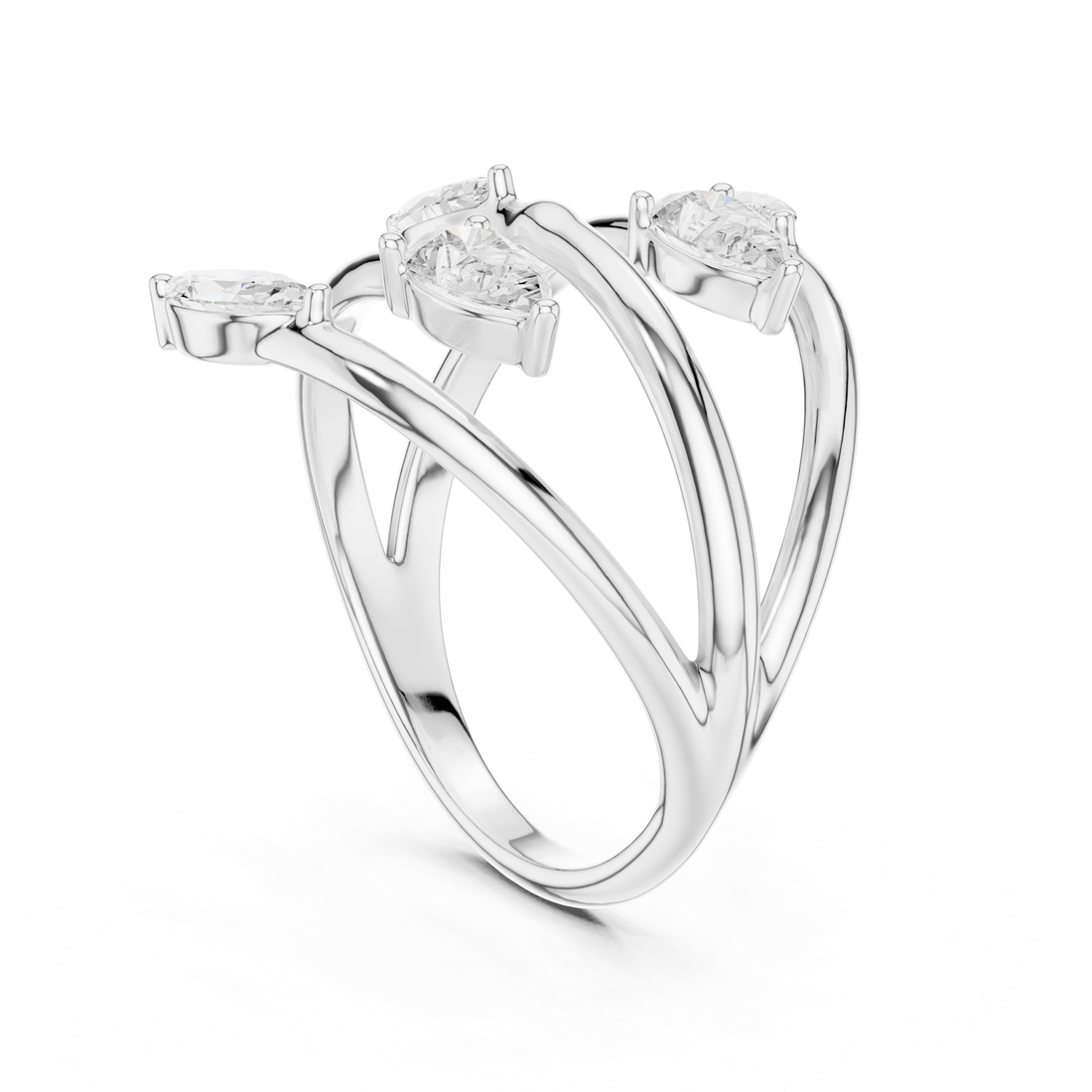 Multi-Diamond Coil Ring