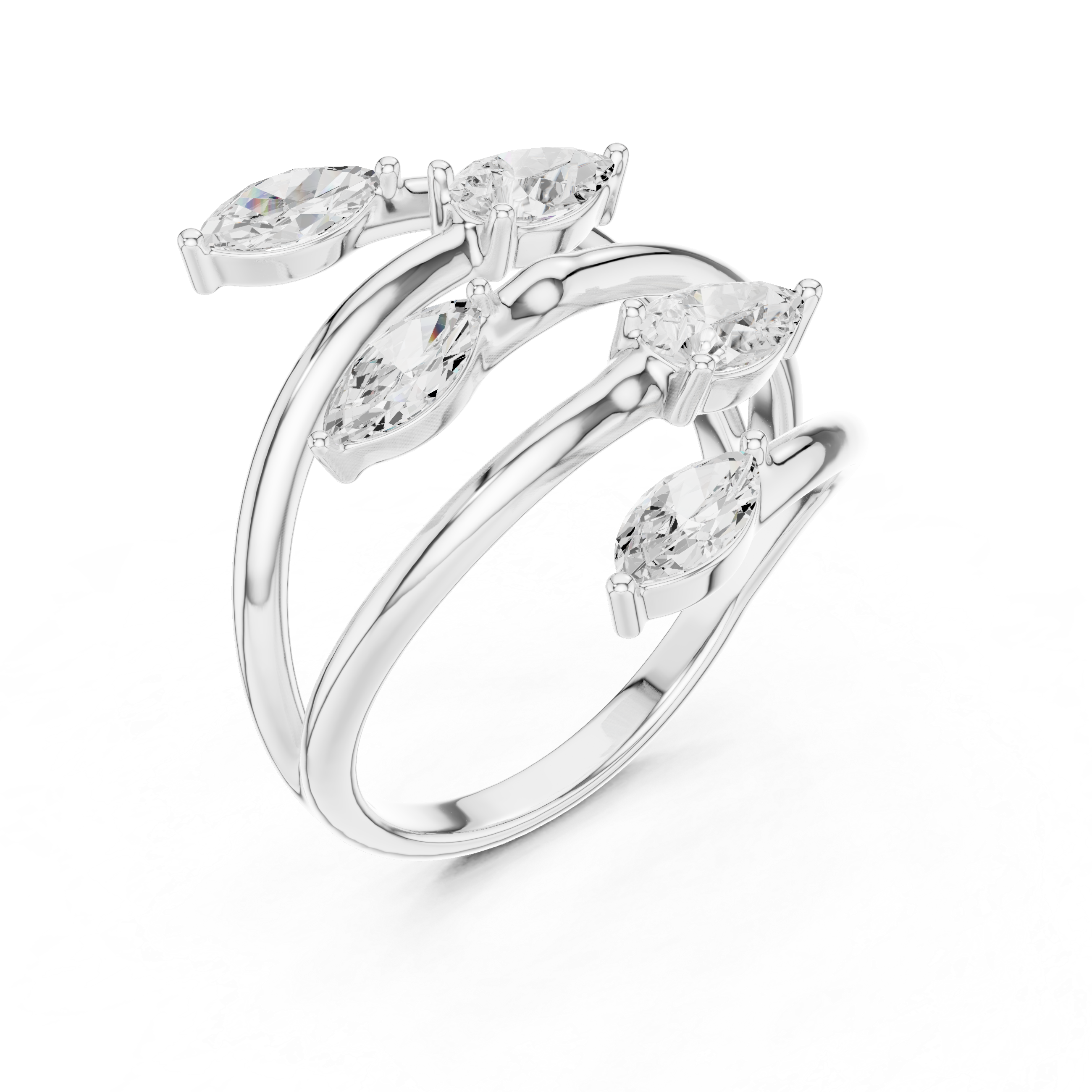 Multi-Diamond Coil Ring