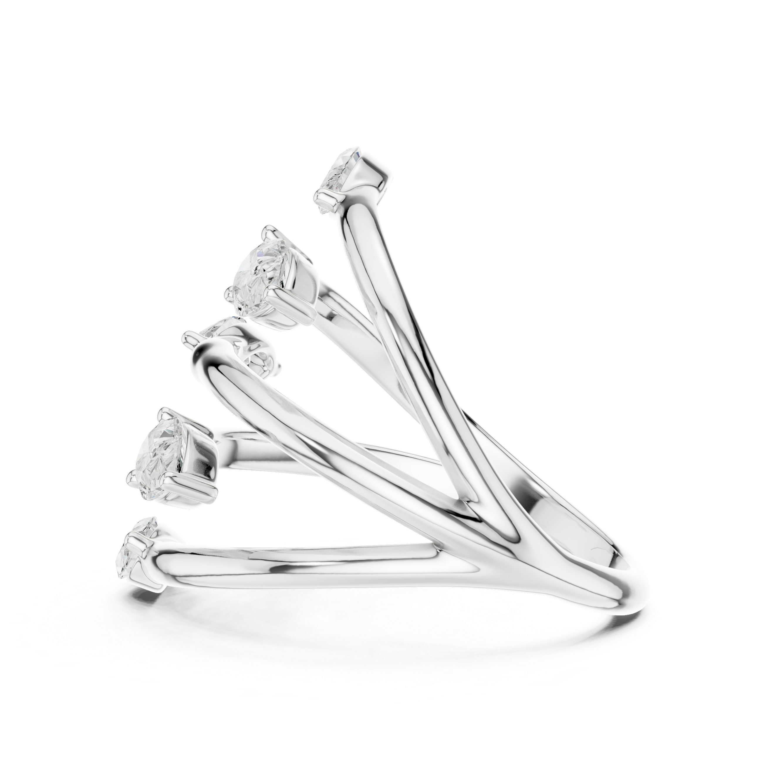 Multi-Diamond Coil Ring