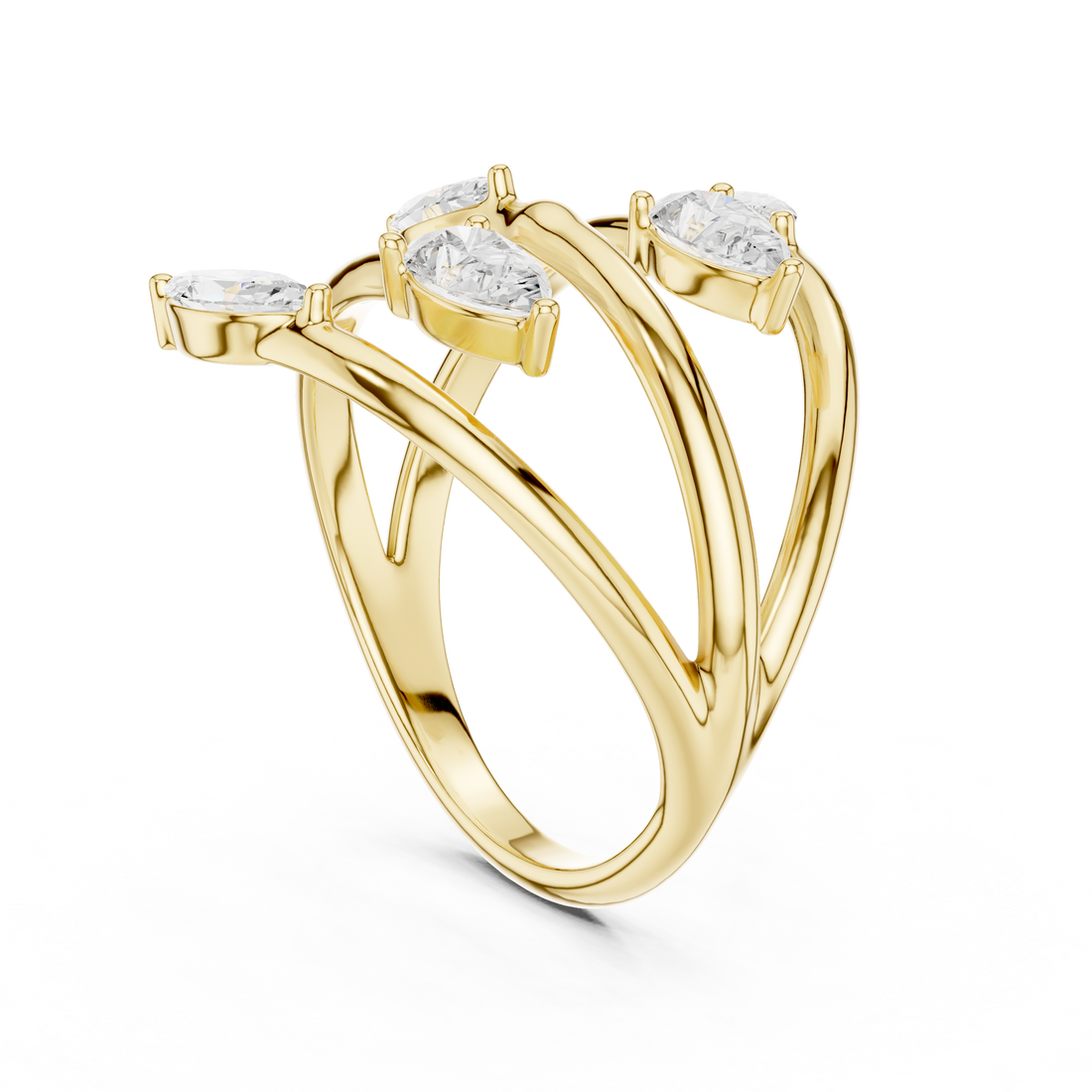 Multi-Diamond Coil Ring