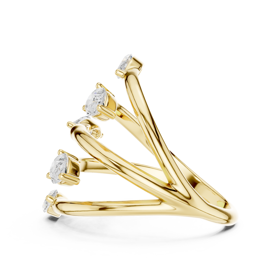 Multi-Diamond Coil Ring